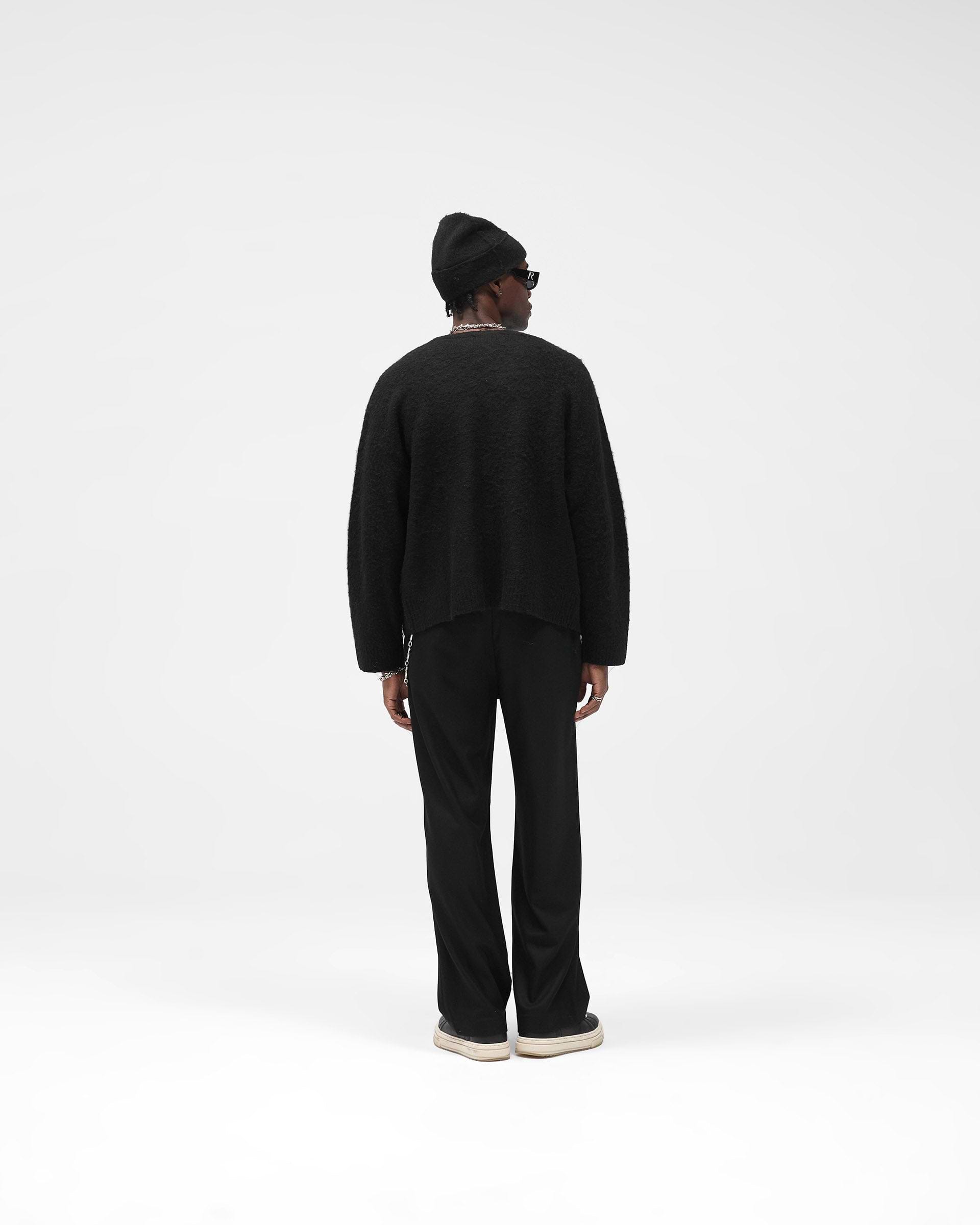 Textured Knit Cardigan - Jet Black