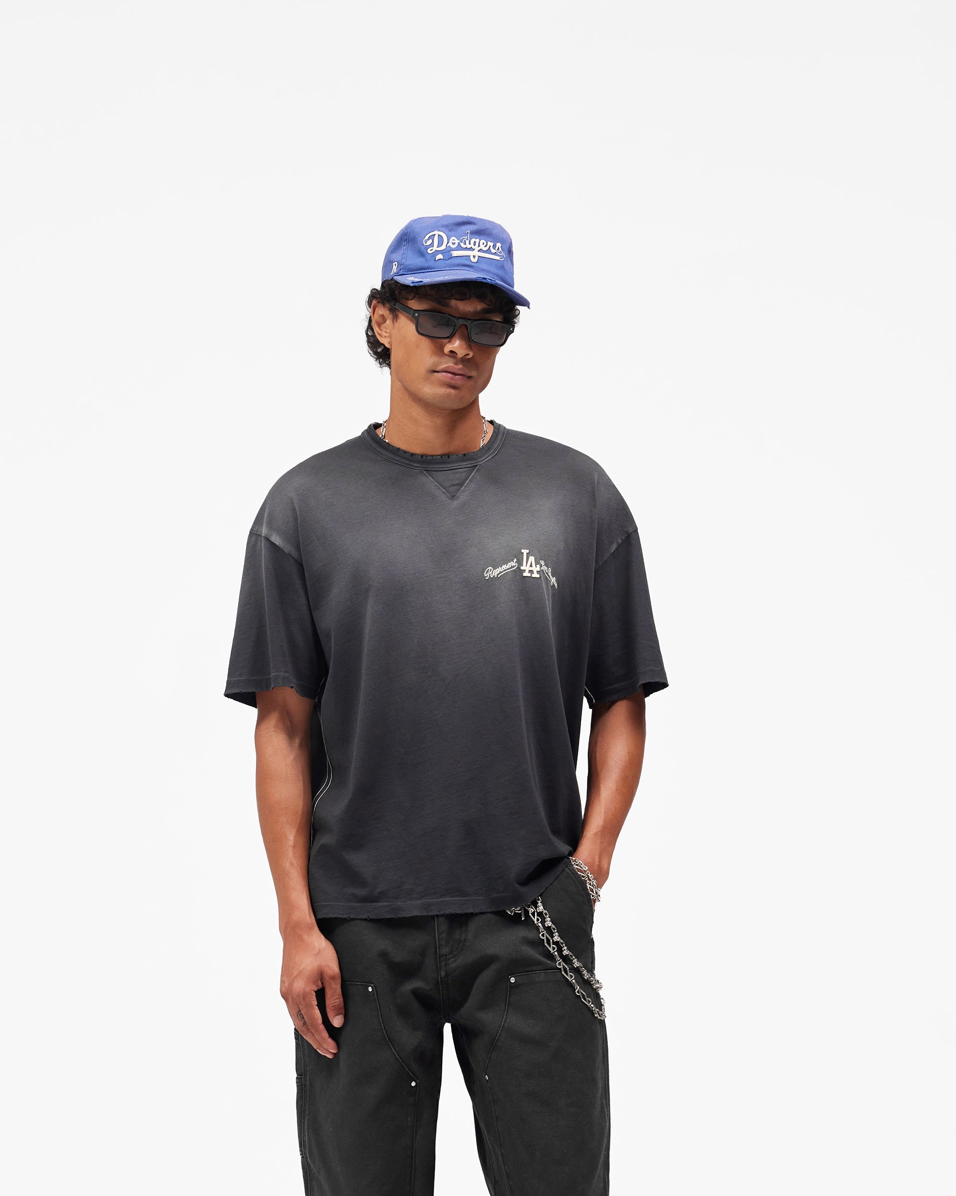 Los Angeles Dodgers x Represent T-Shirt - Stained Black