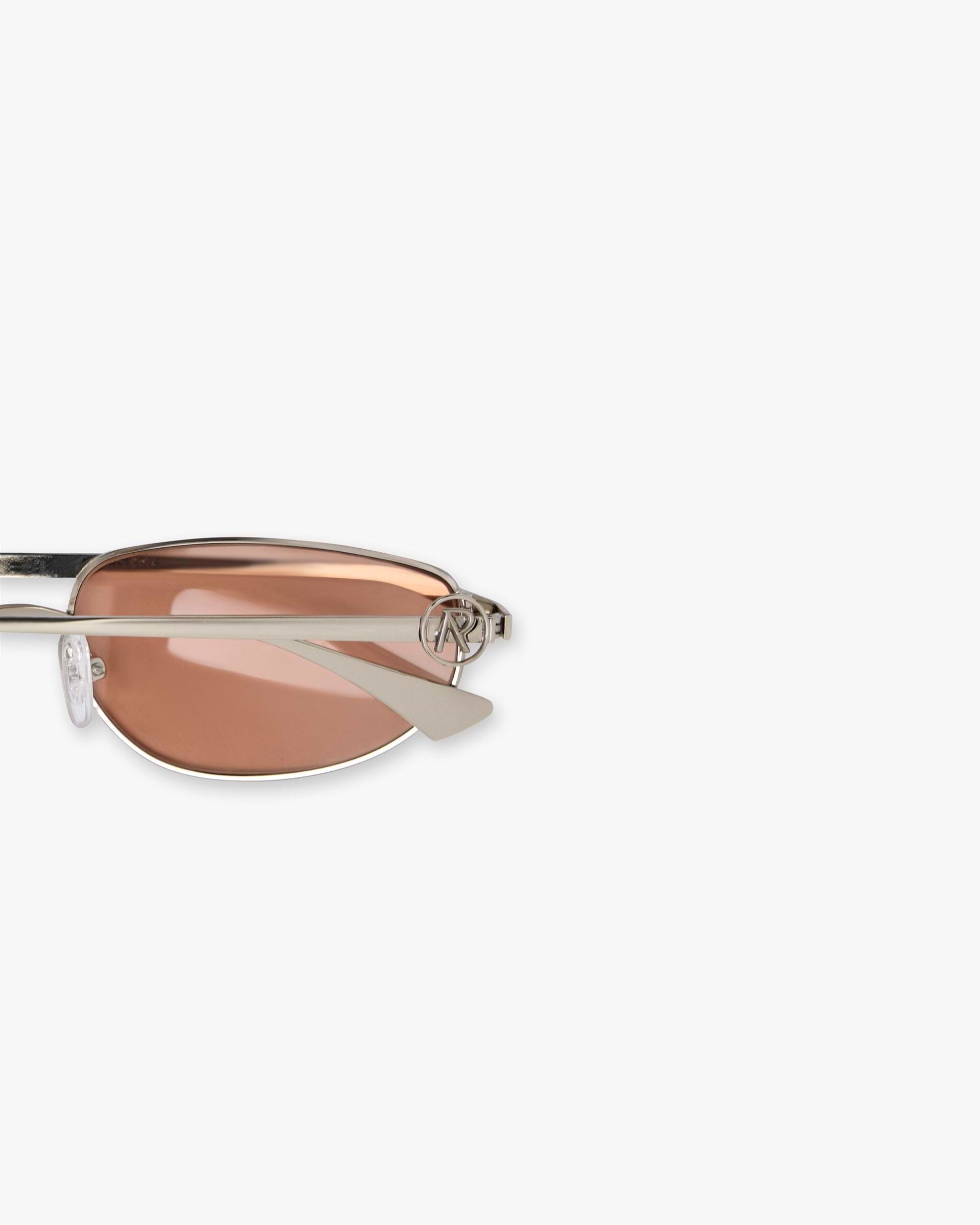 Slim Aviator Sunglasses - Plateado Marrón