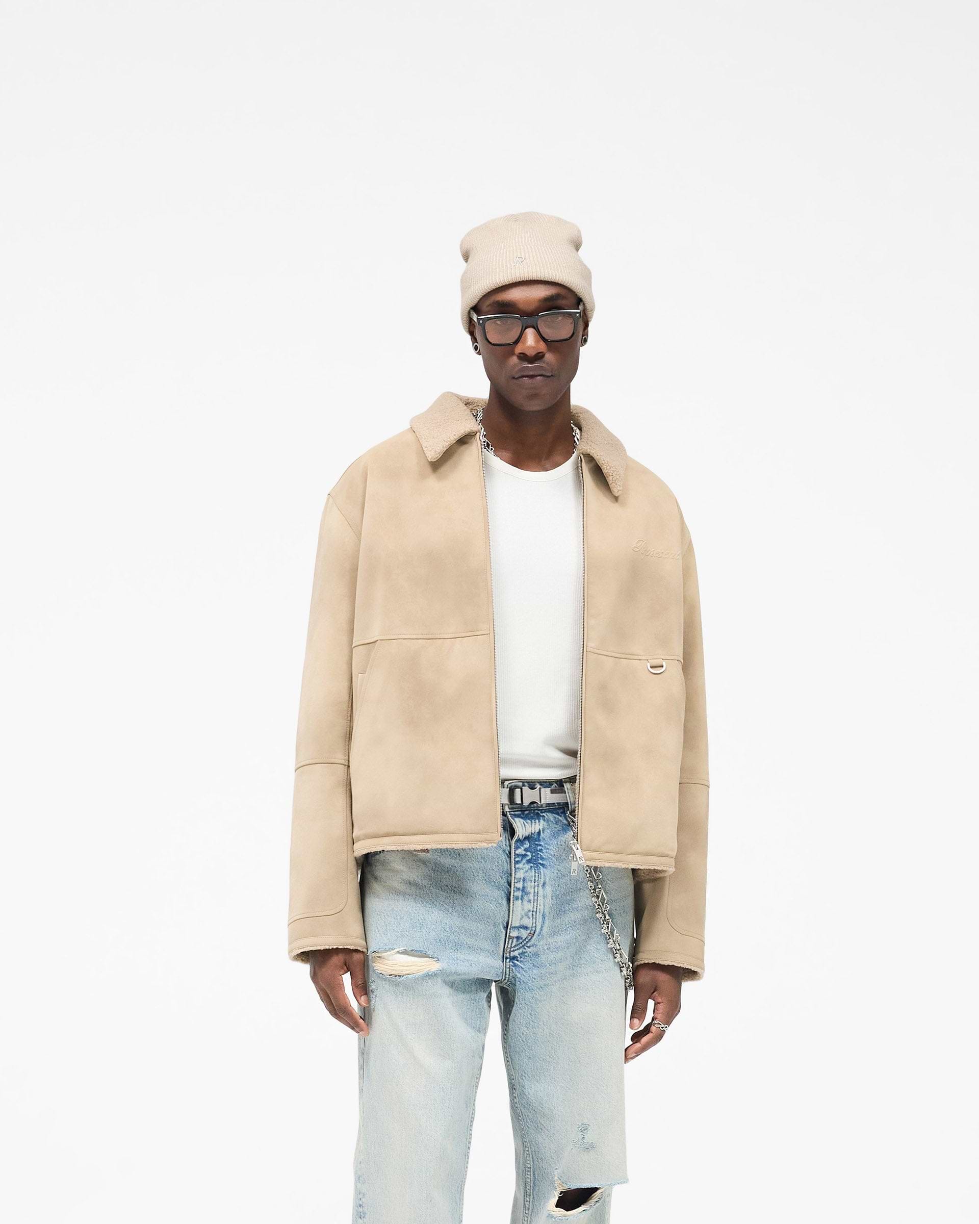 Faux Shearling Jacket - Cafe