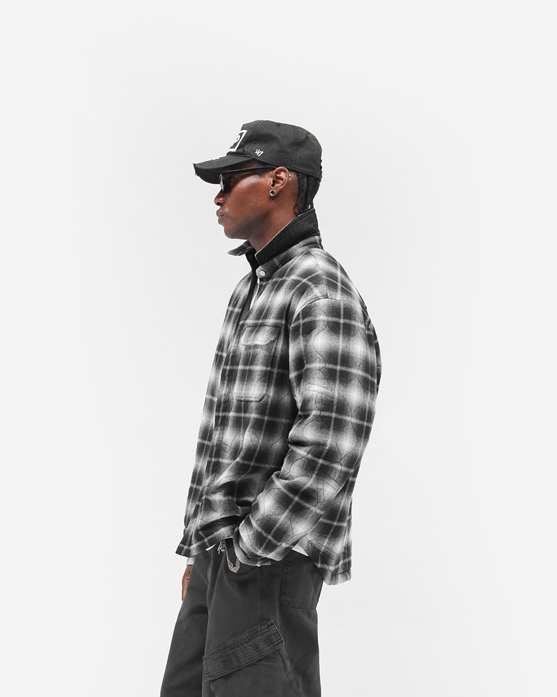Logo Quilted Shirt - Black