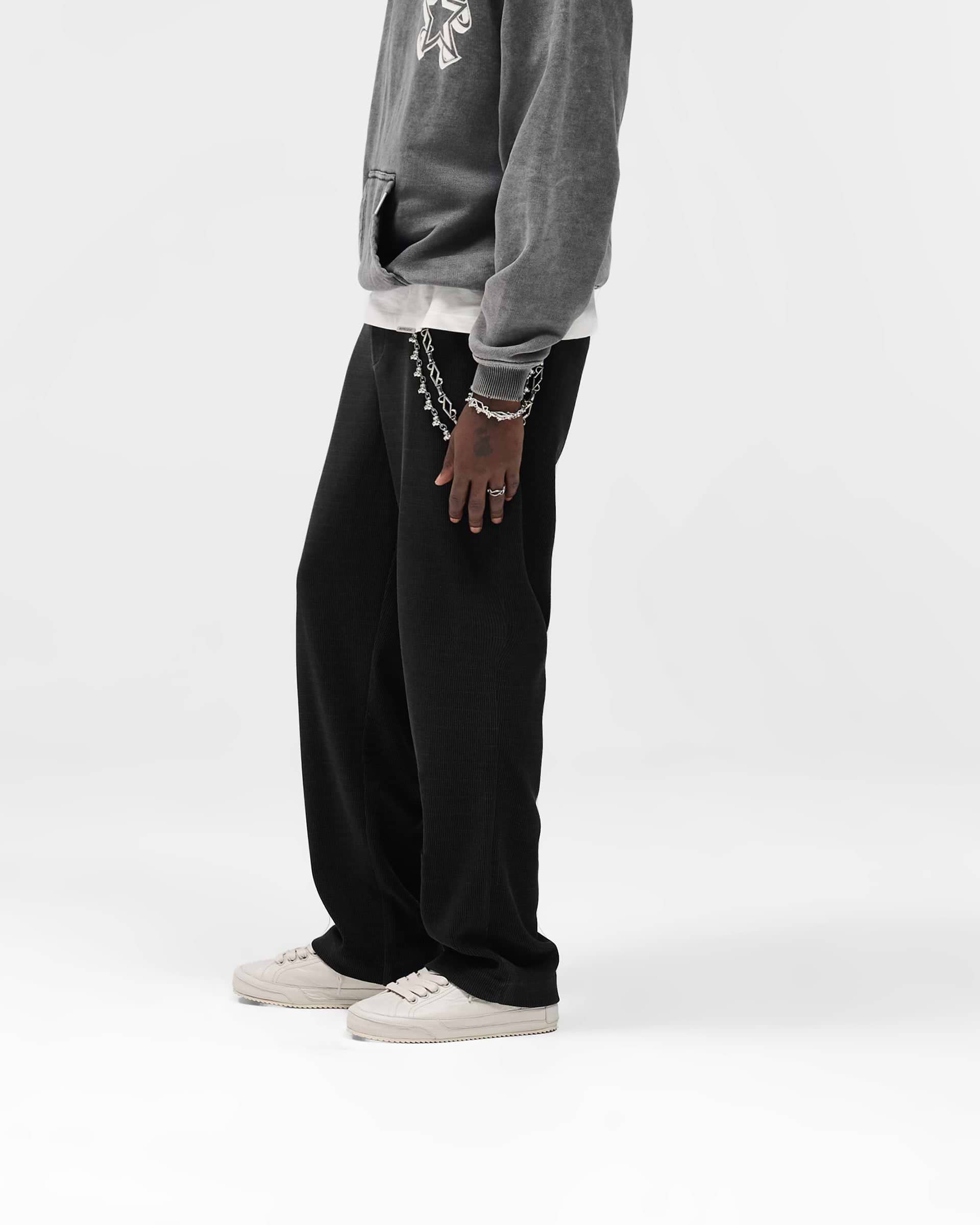 Ribbed Hybrid Pant - Washed Black