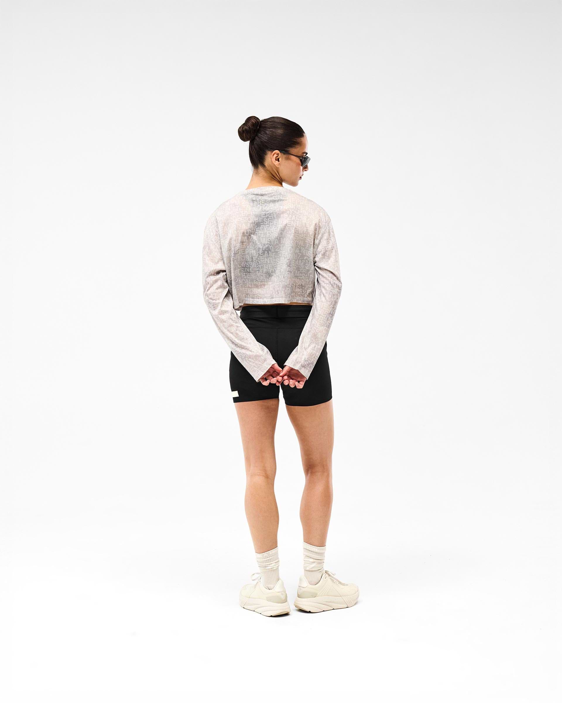 247 Glitch Cropped Training T-Shirt - Grey