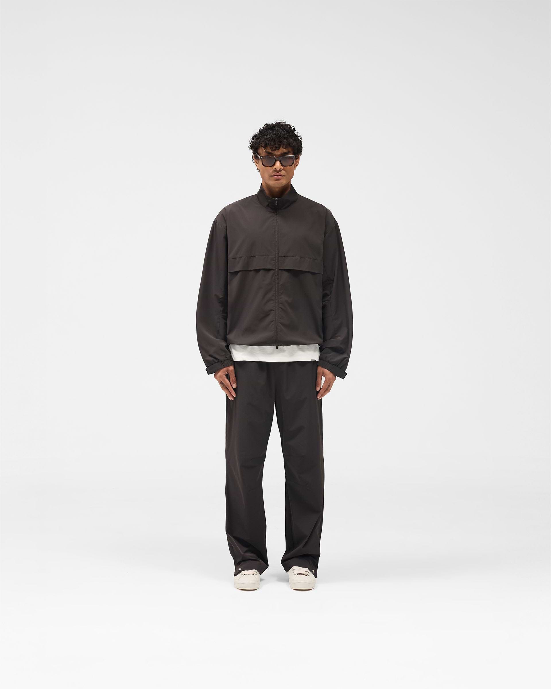 Initial Nylon Track Jacket - Coffee