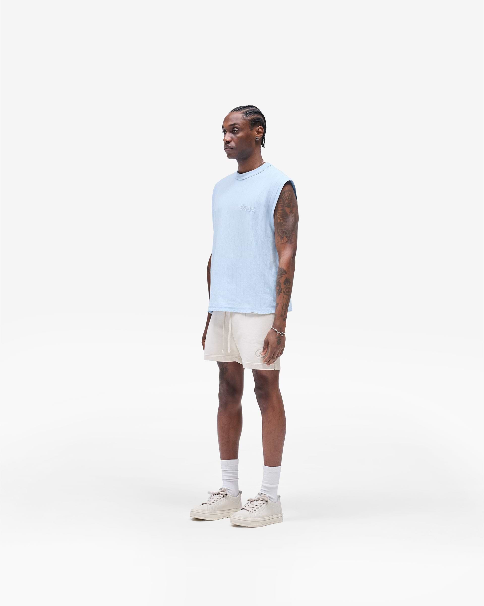 Slub Script Tank - Eisblau