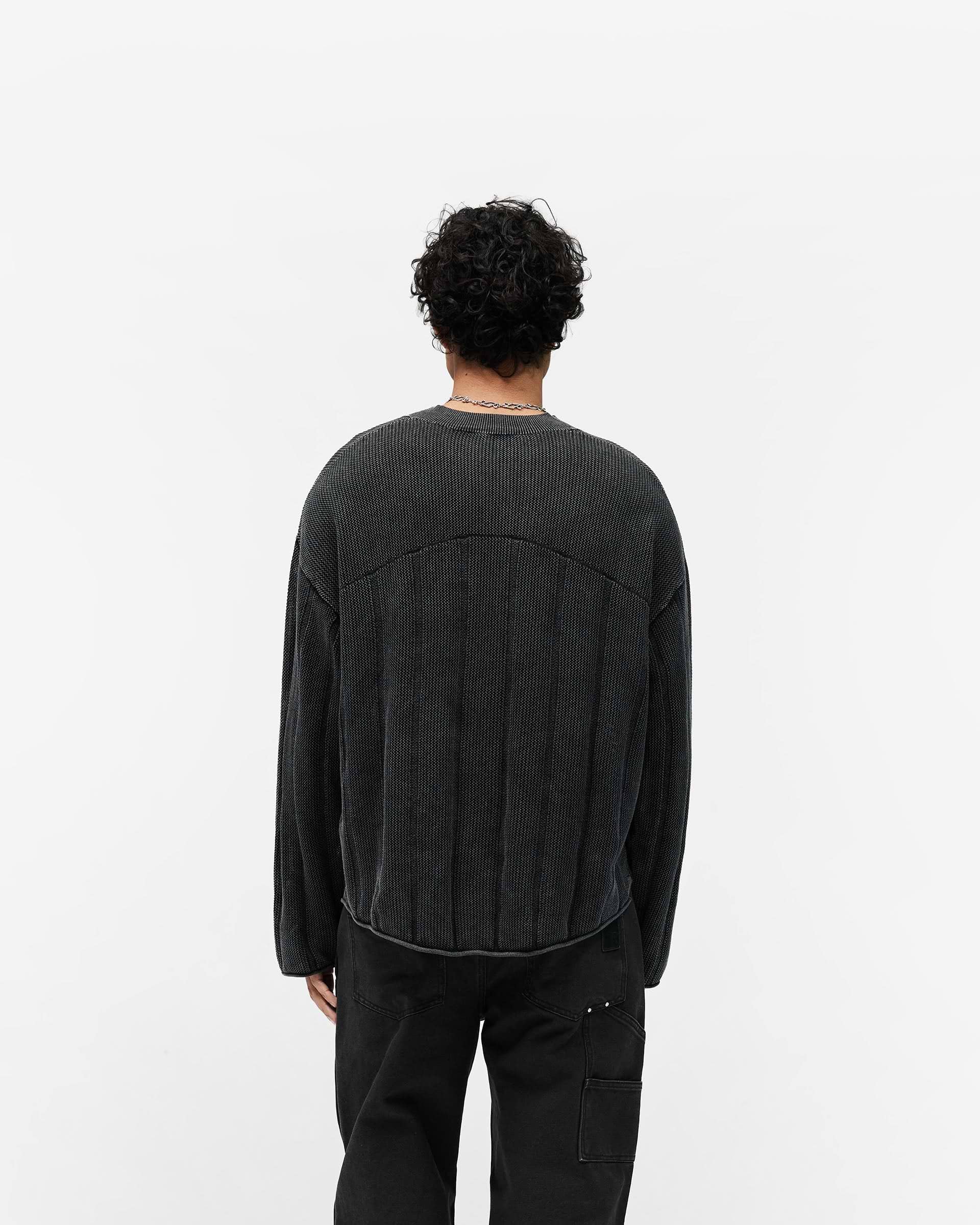 Knitted Varsity Long Sleeve Jersey - Vintage Grey