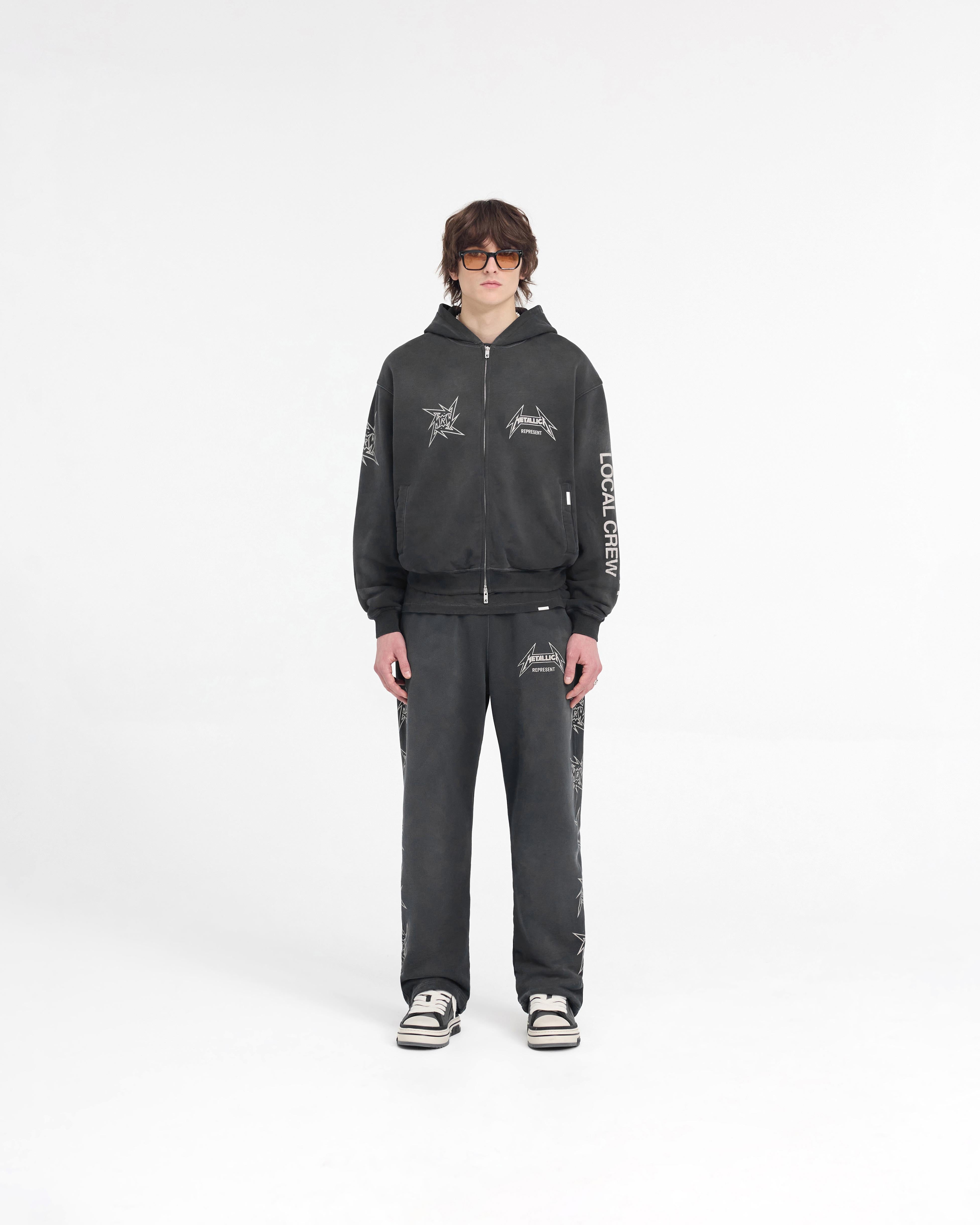 Sweat à capuche zippé Represent X Metallica™️ Local Crew - Noir teinté