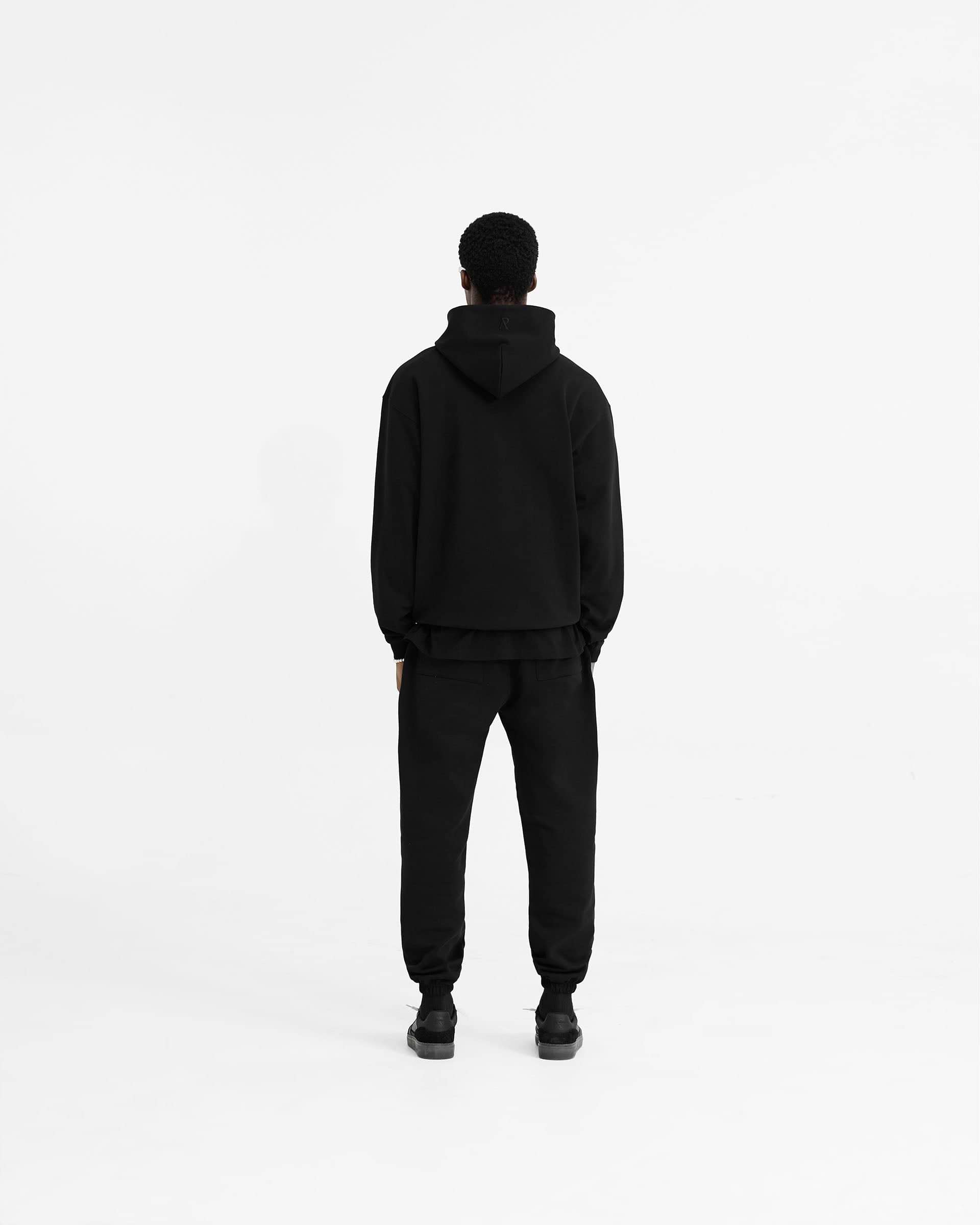Initial Oversized Hoodie - Schwarz