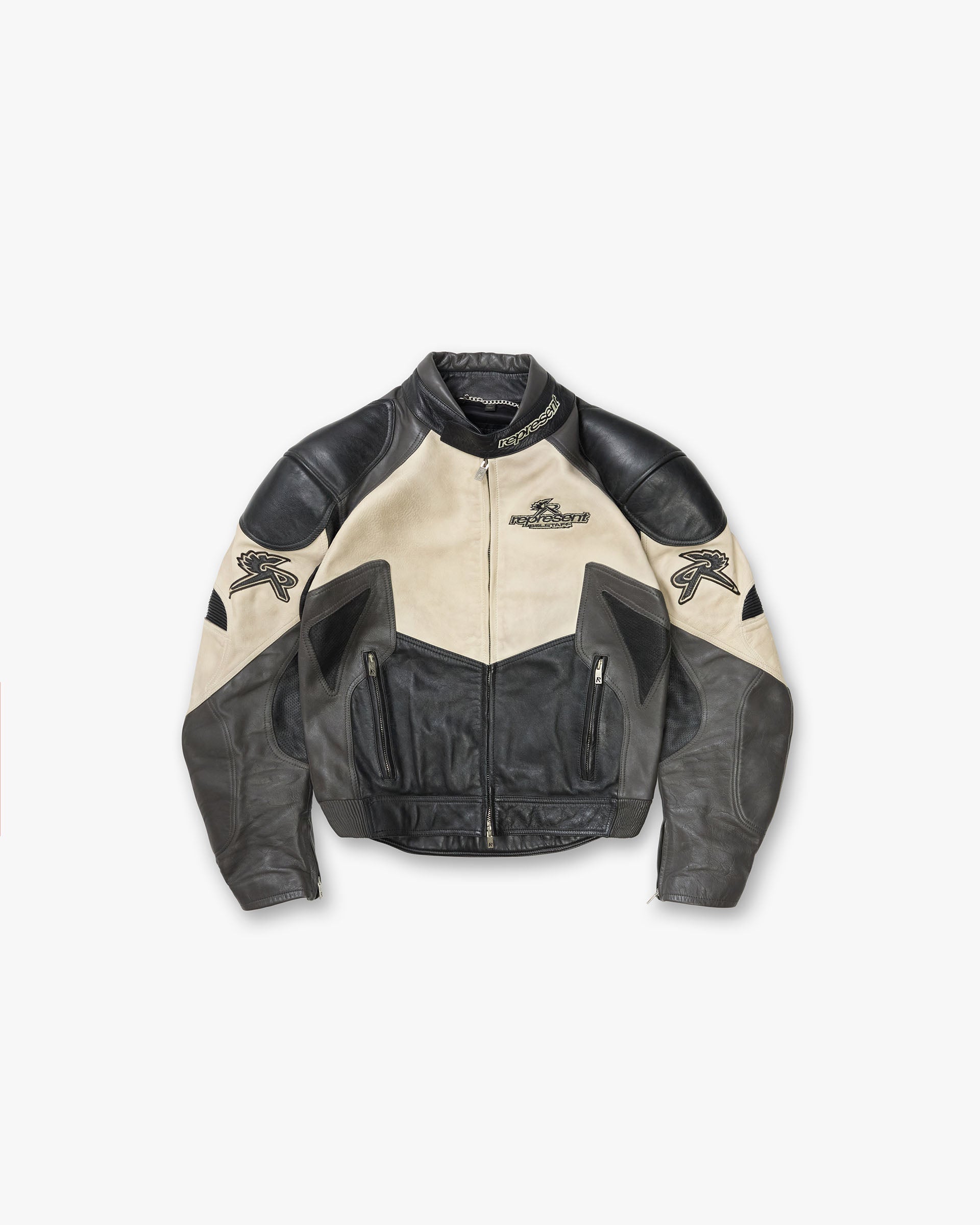 Represent X Belstaff Leather Race Jacket - Black