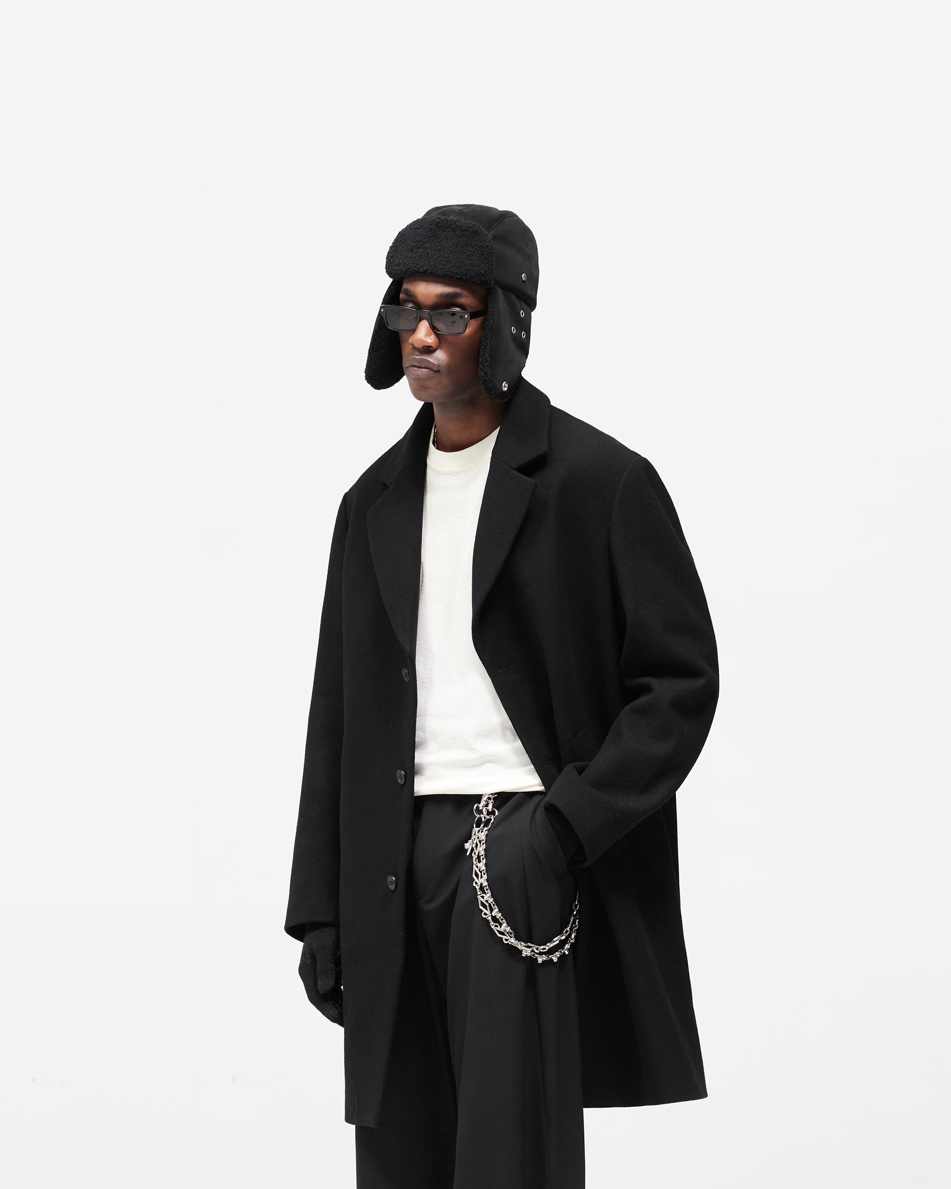 Relaxed Overcoat - Jet Black