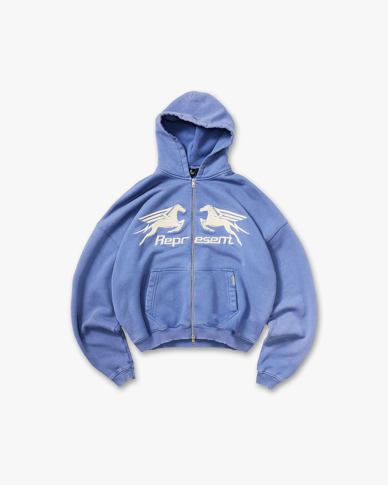 Pegasus Zip Through Hoodie Indigo | Cotton Hoodies | REPRESENT