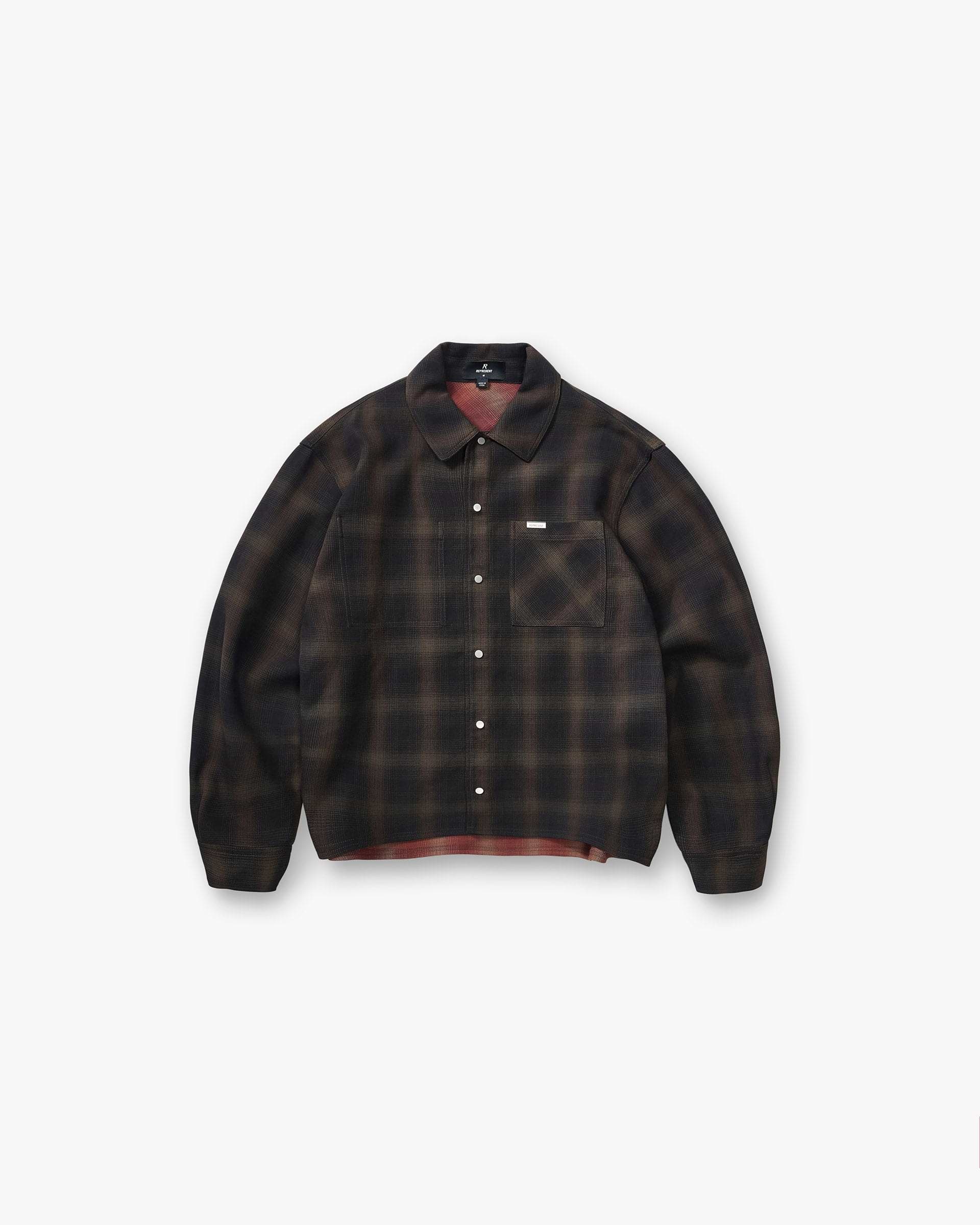 Bonded Reversible Check Shirt - Nero