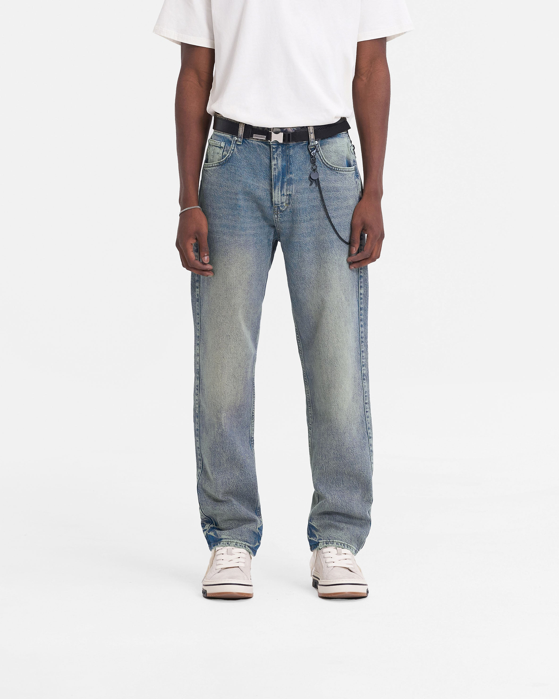 R2 Straight Leg Denim - Blau Creme