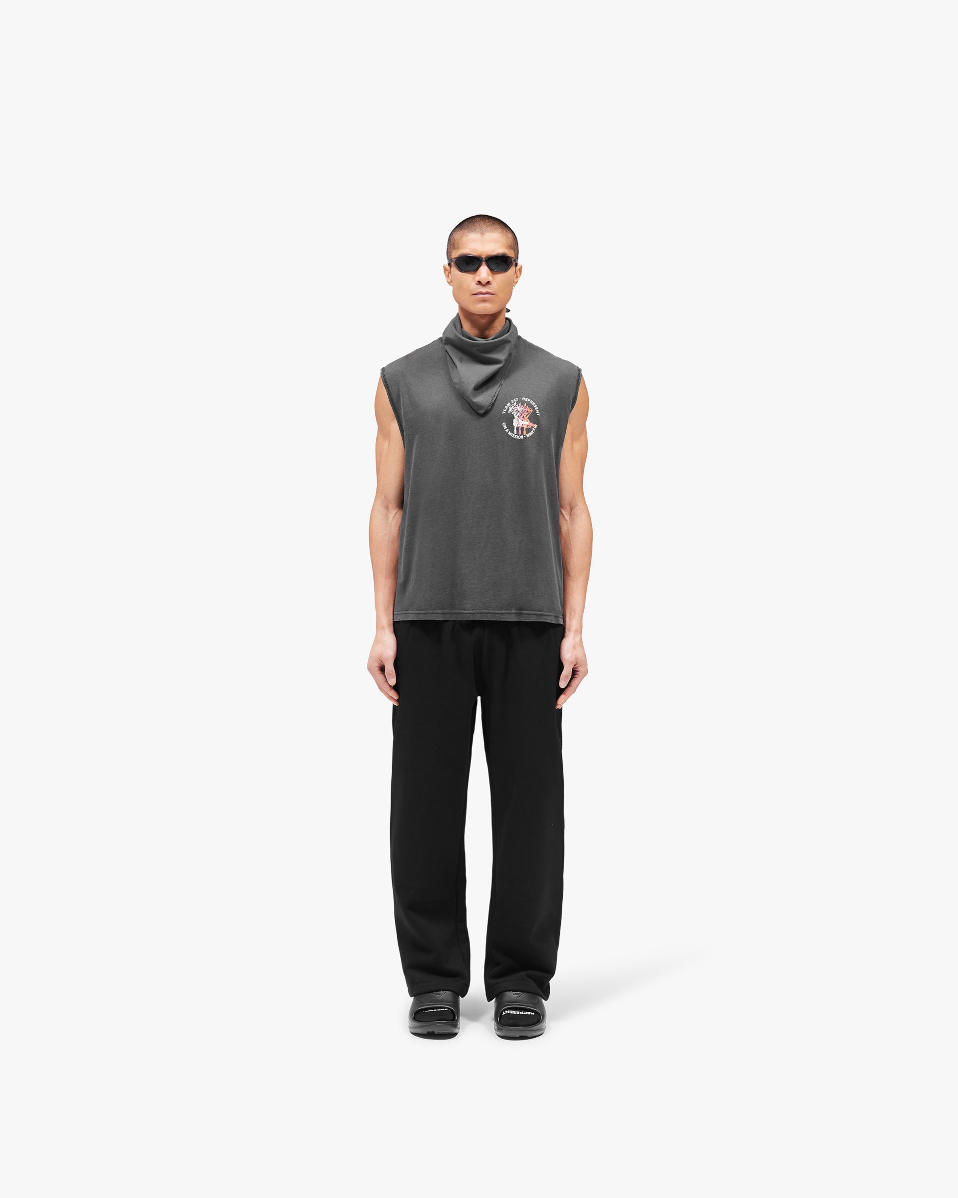 247 Torch Boxy Tank - Washed Black