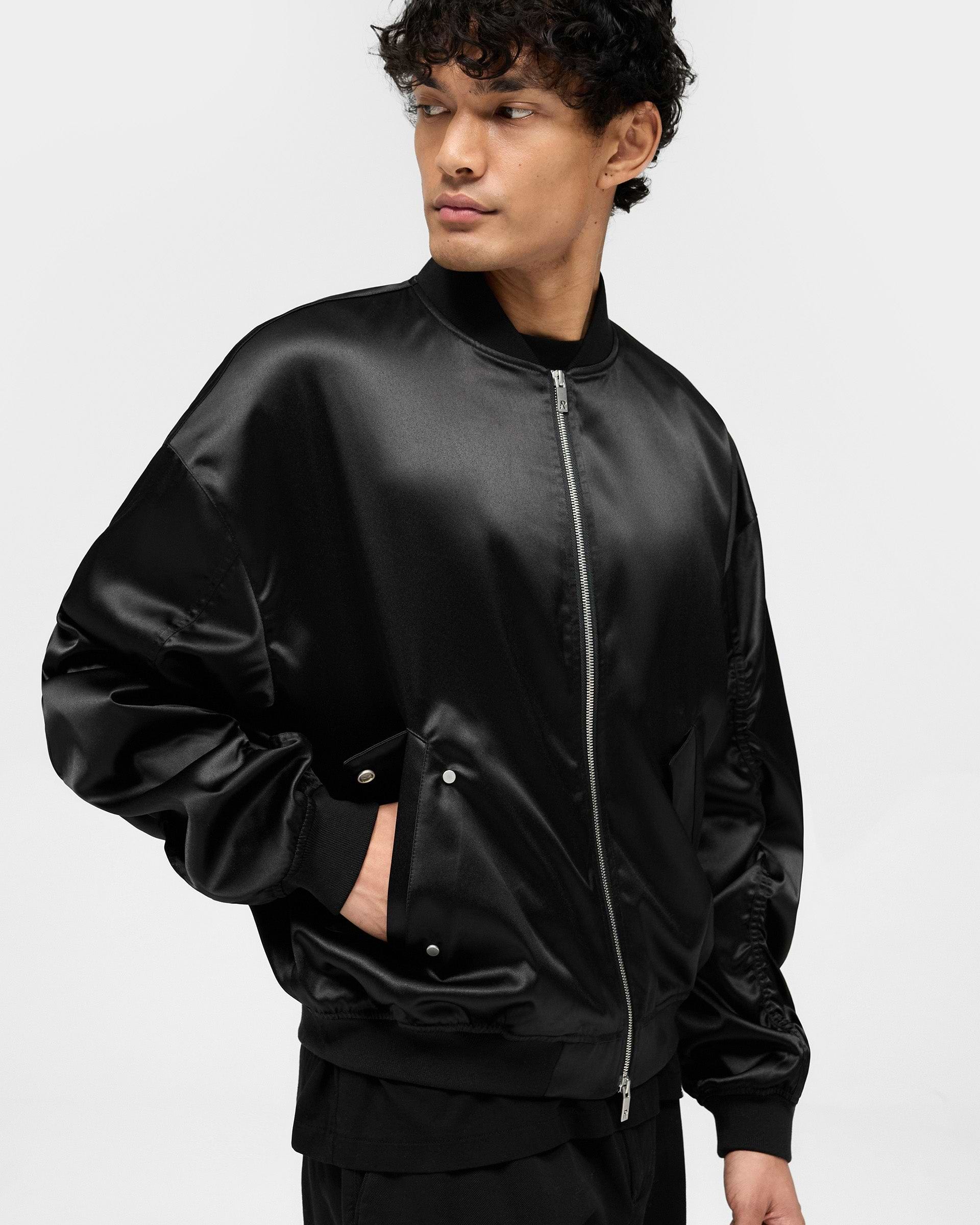 Satin Bomber - Noir