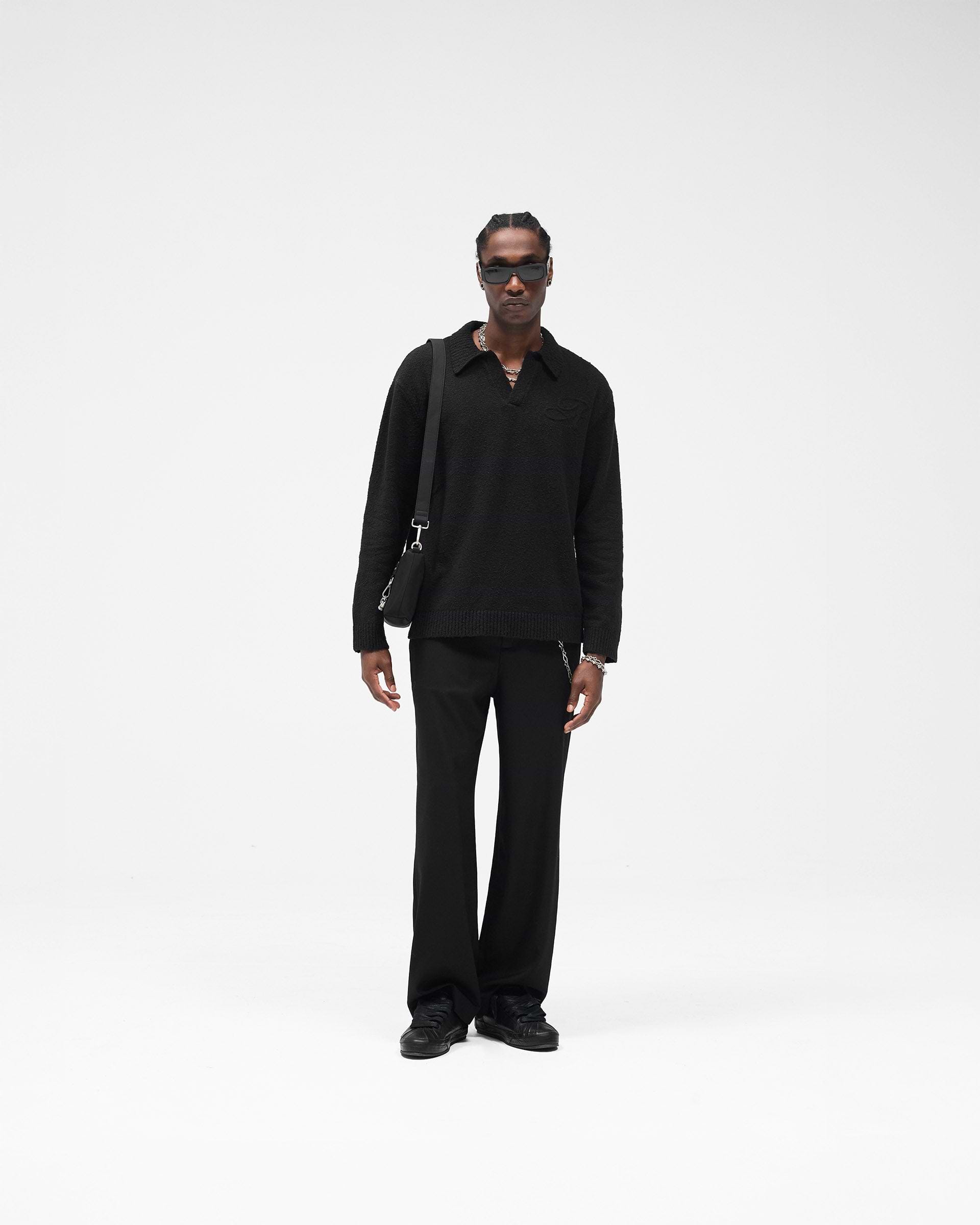 Knitted Polo - Jet Black