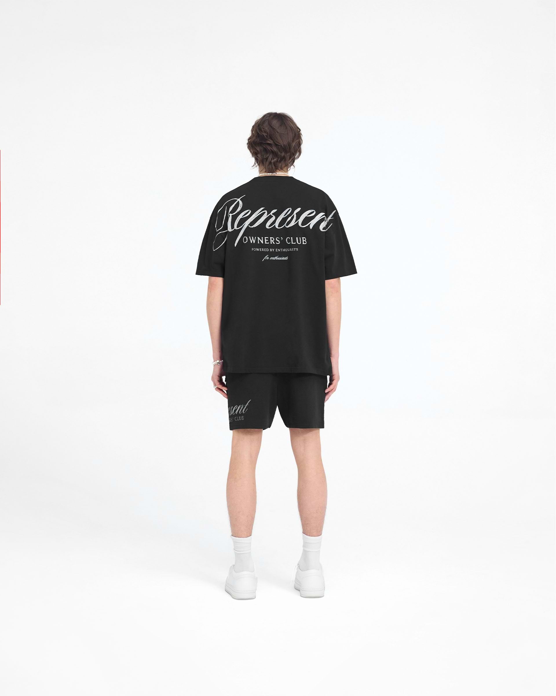 Represent Owners Club Script Mesh Shorts - Negro