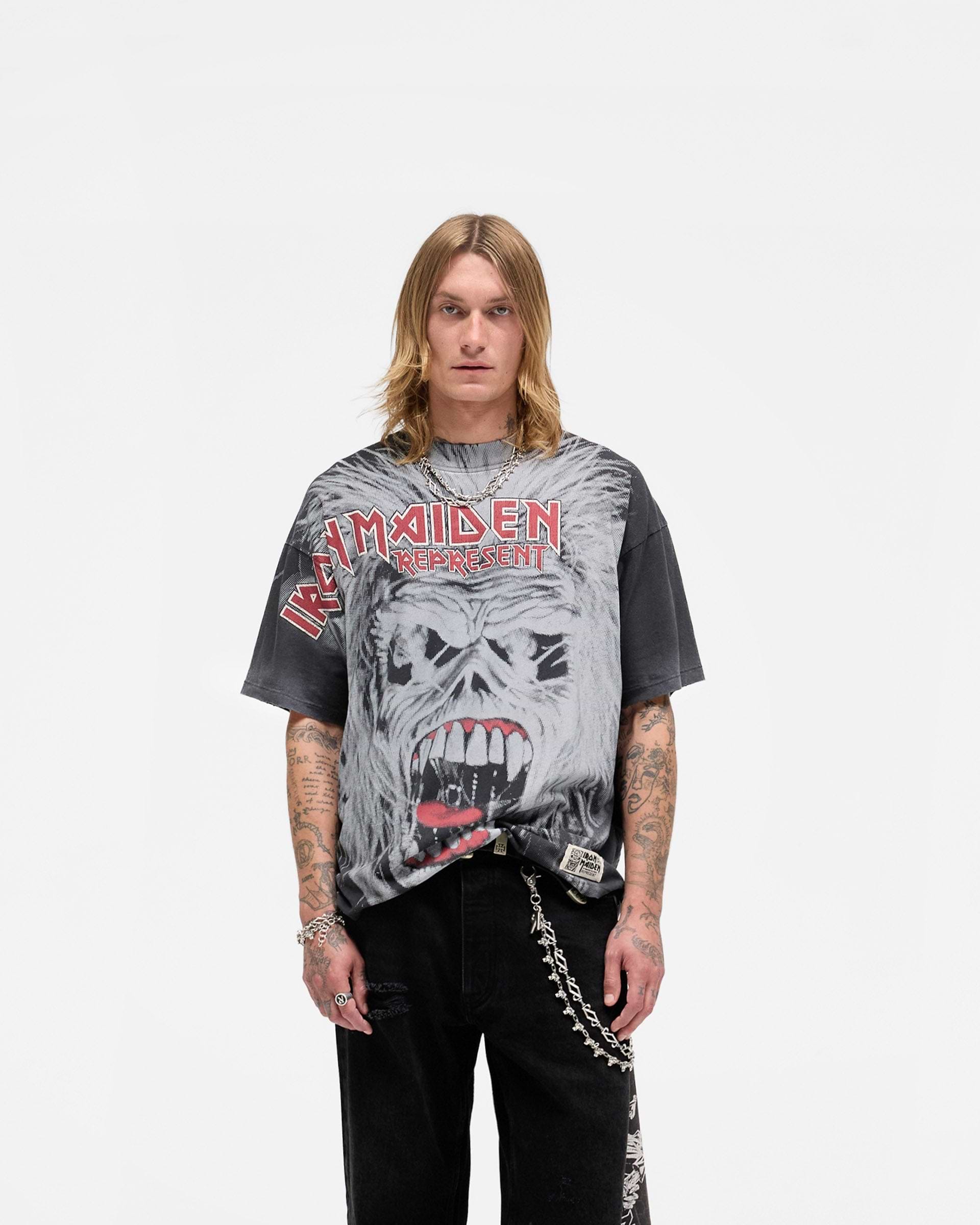 Represent X Iron Maiden British Metal T-Shirt - Gefleckt Braun