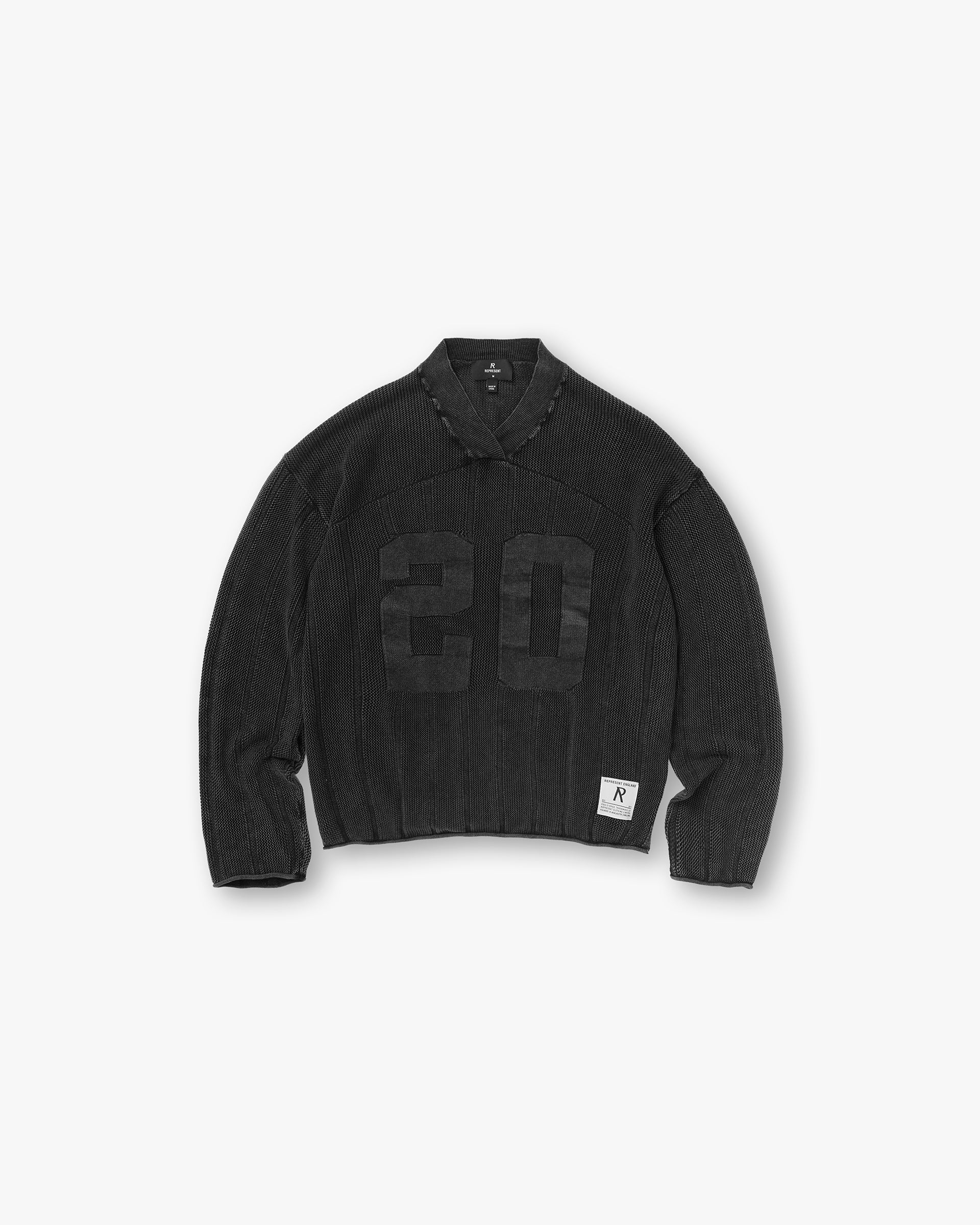 Knitted Varsity Long Sleeve Jersey - Vintage Grey
