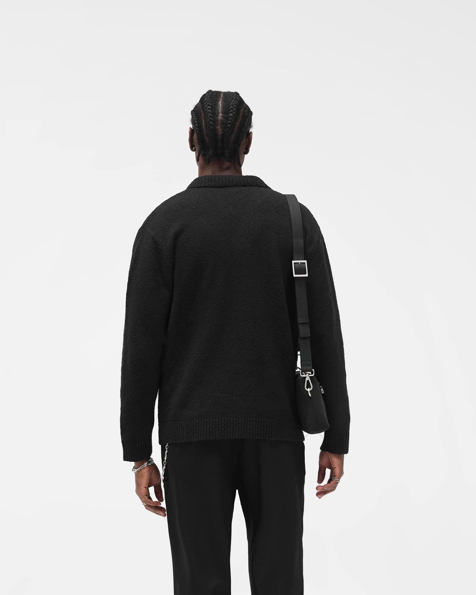 Knitted Polo - Jet Black