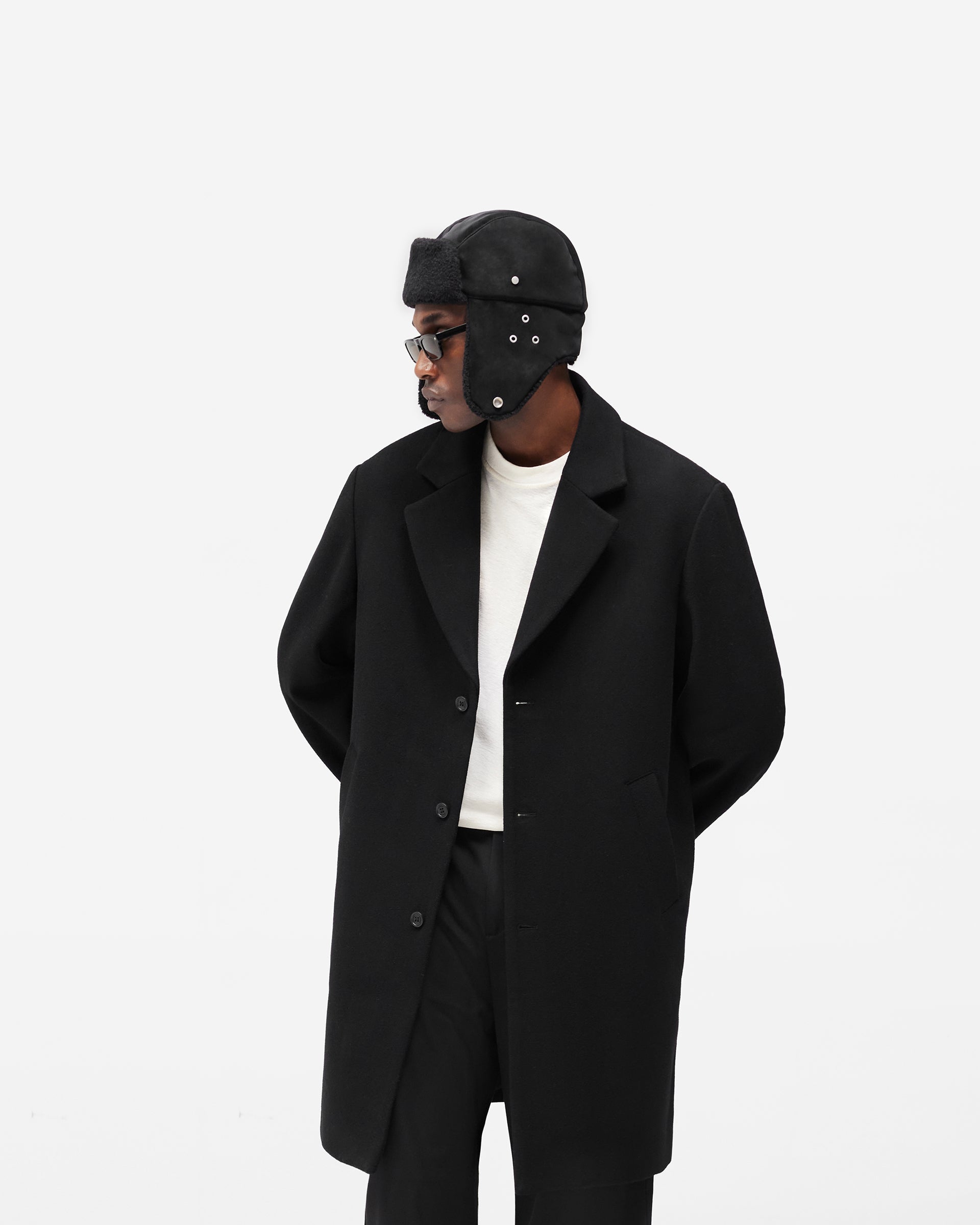 Relaxed Overcoat - Jet Black