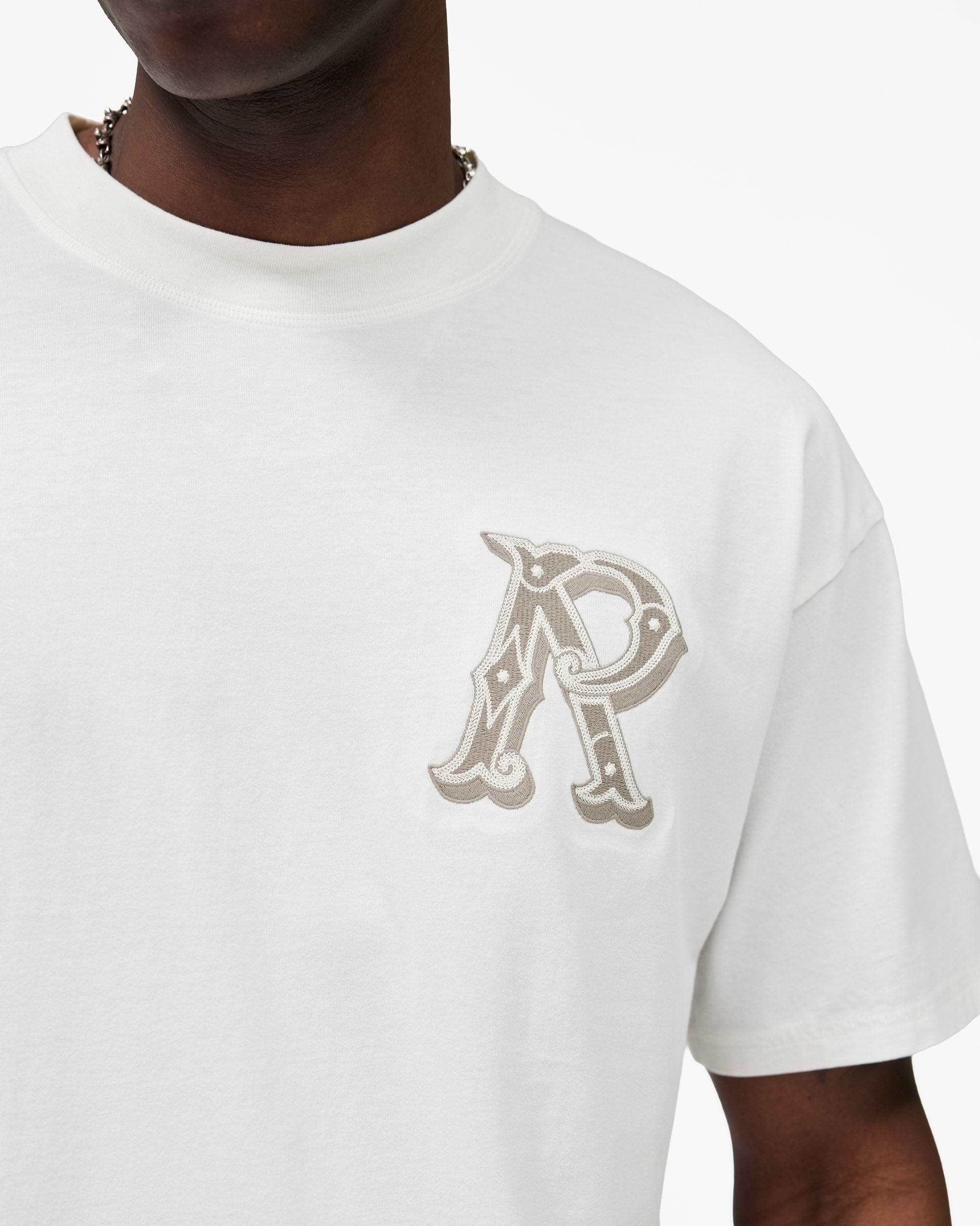 Western Initial T-Shirt - Flat White
