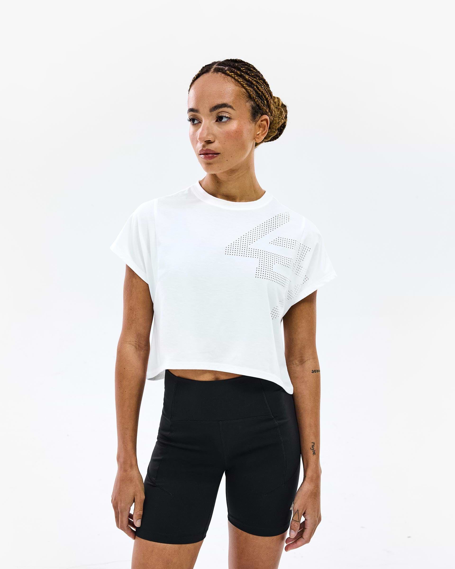 247 Perforated Cropped Training T-Shirt - White