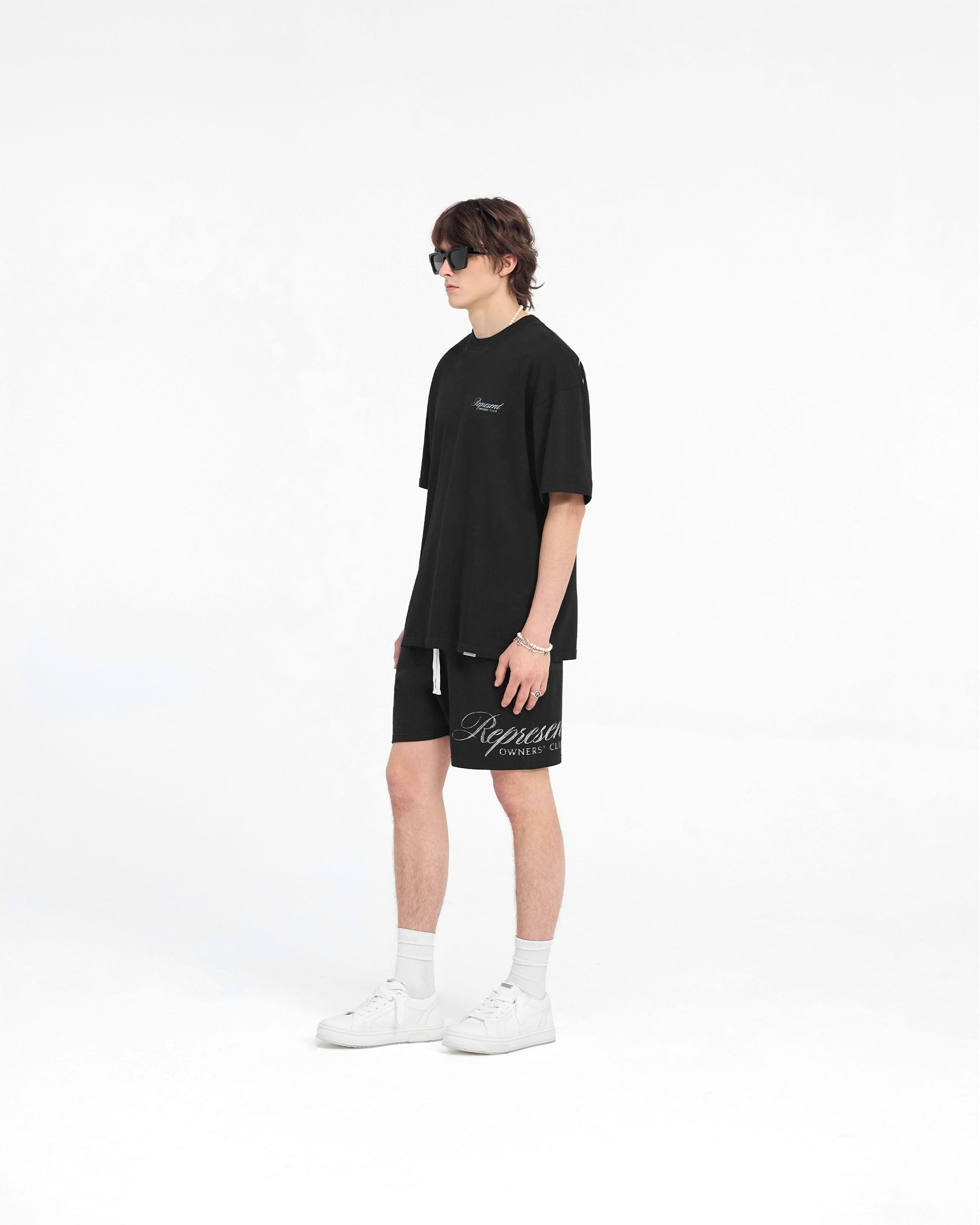 Represent Owners Club Script Mesh Shorts - Negro