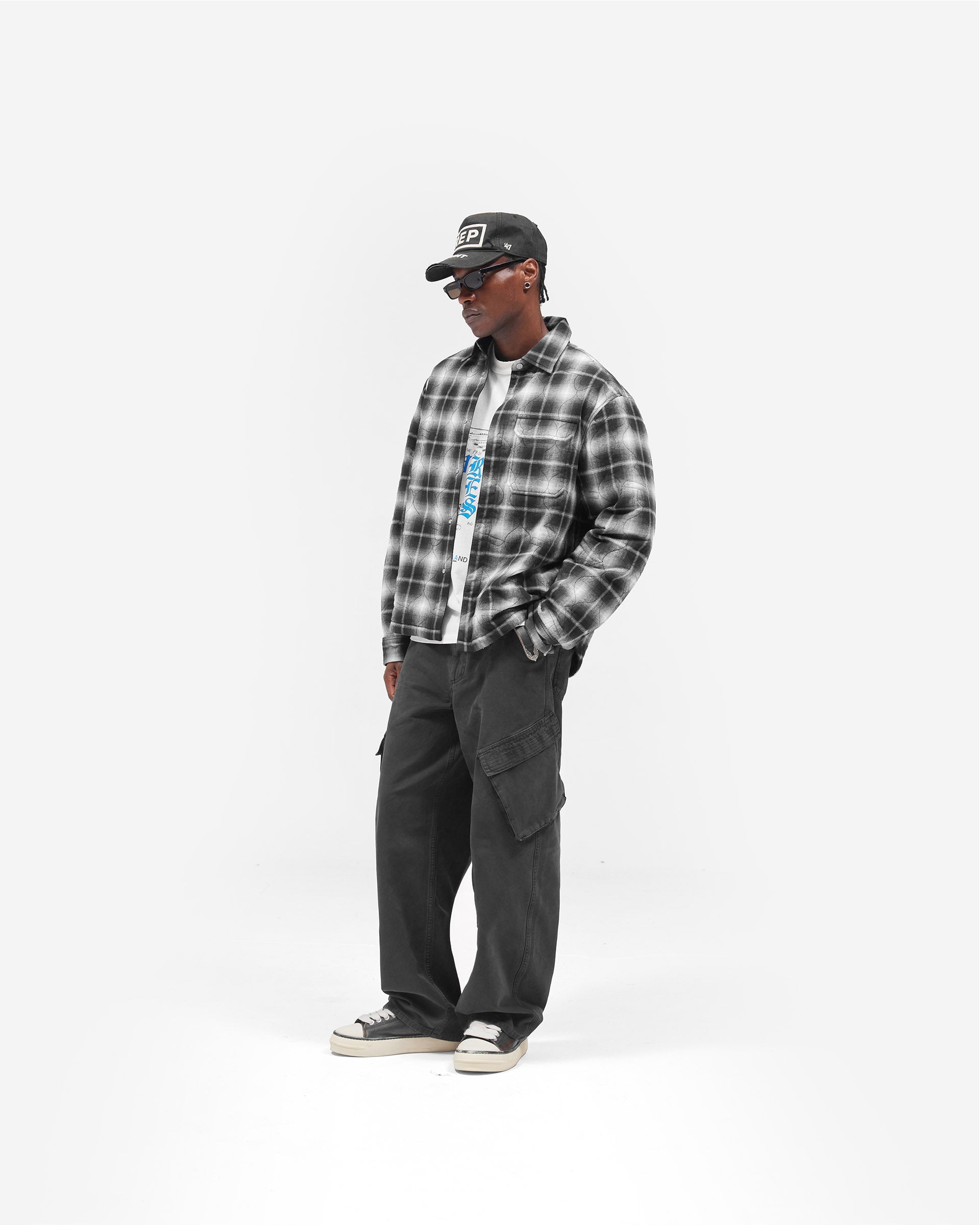 Logo Quilted Shirt - Black