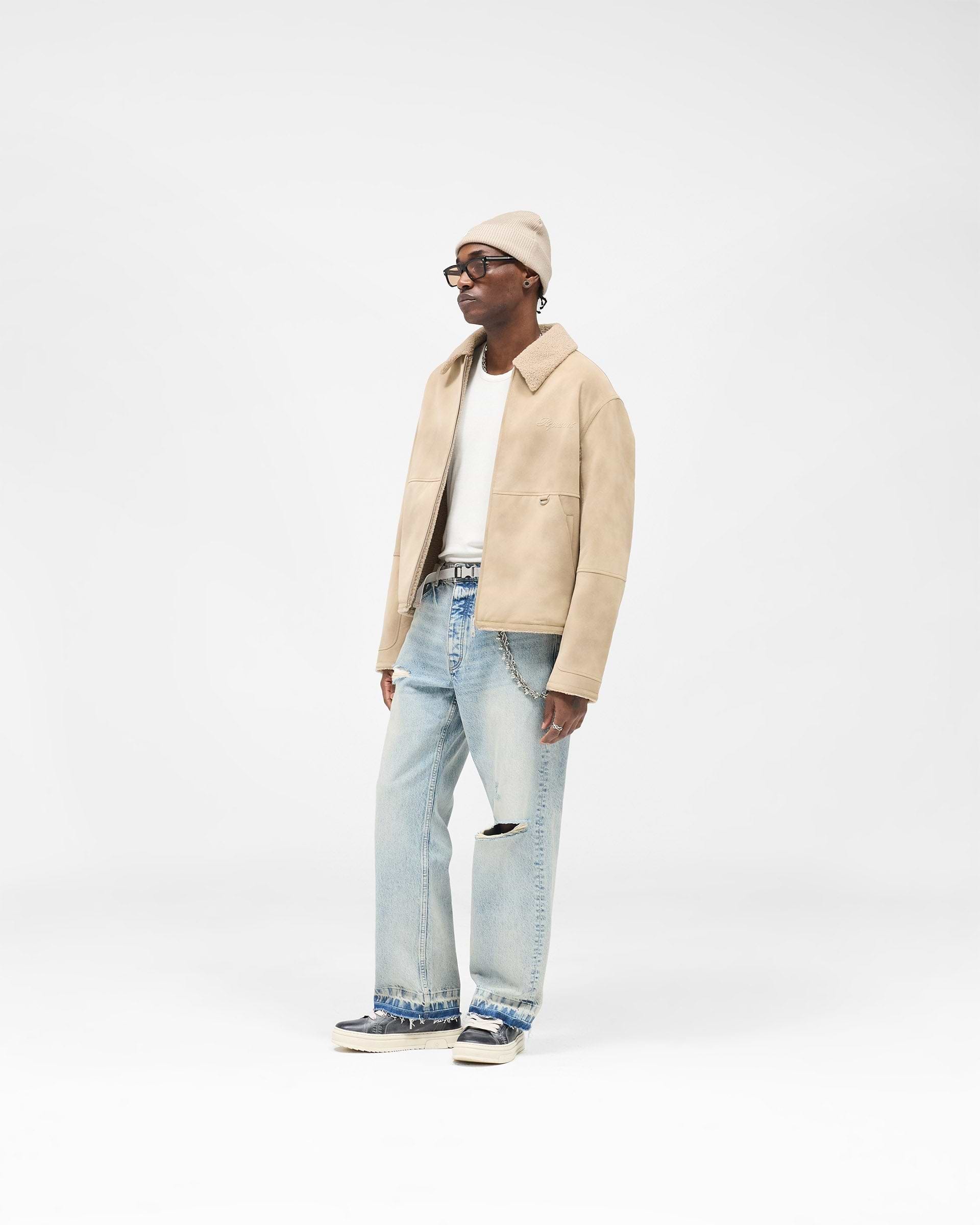 Faux Shearling Jacket - Cafe