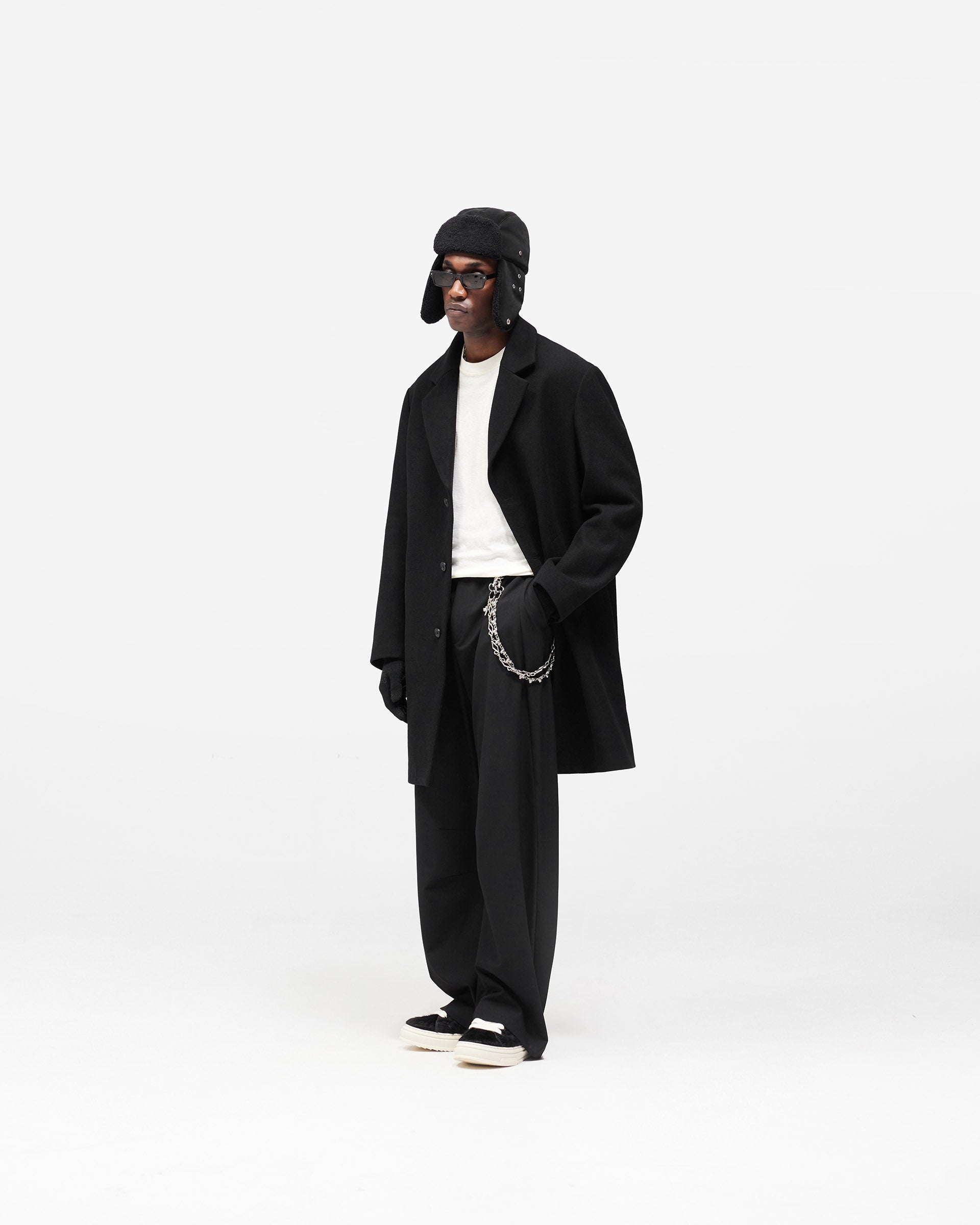 Relaxed Overcoat - Jet Black