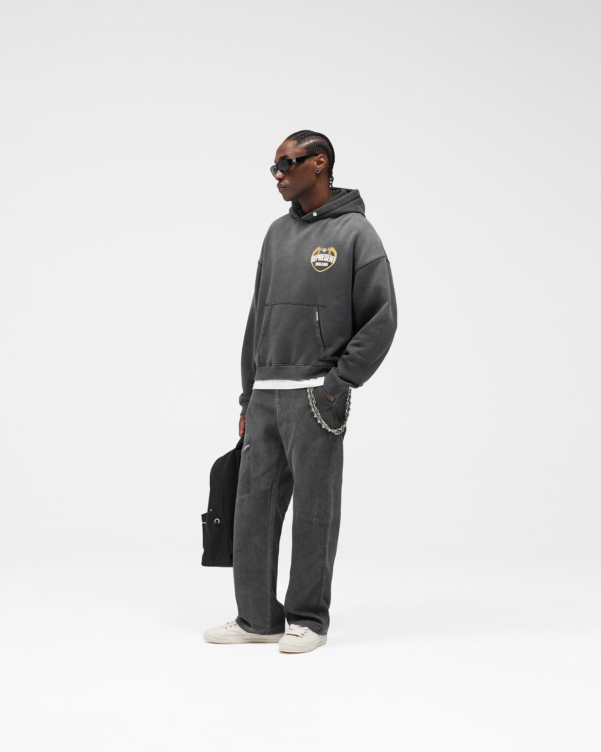 Represent Angel Border Hoodie - Stained Black