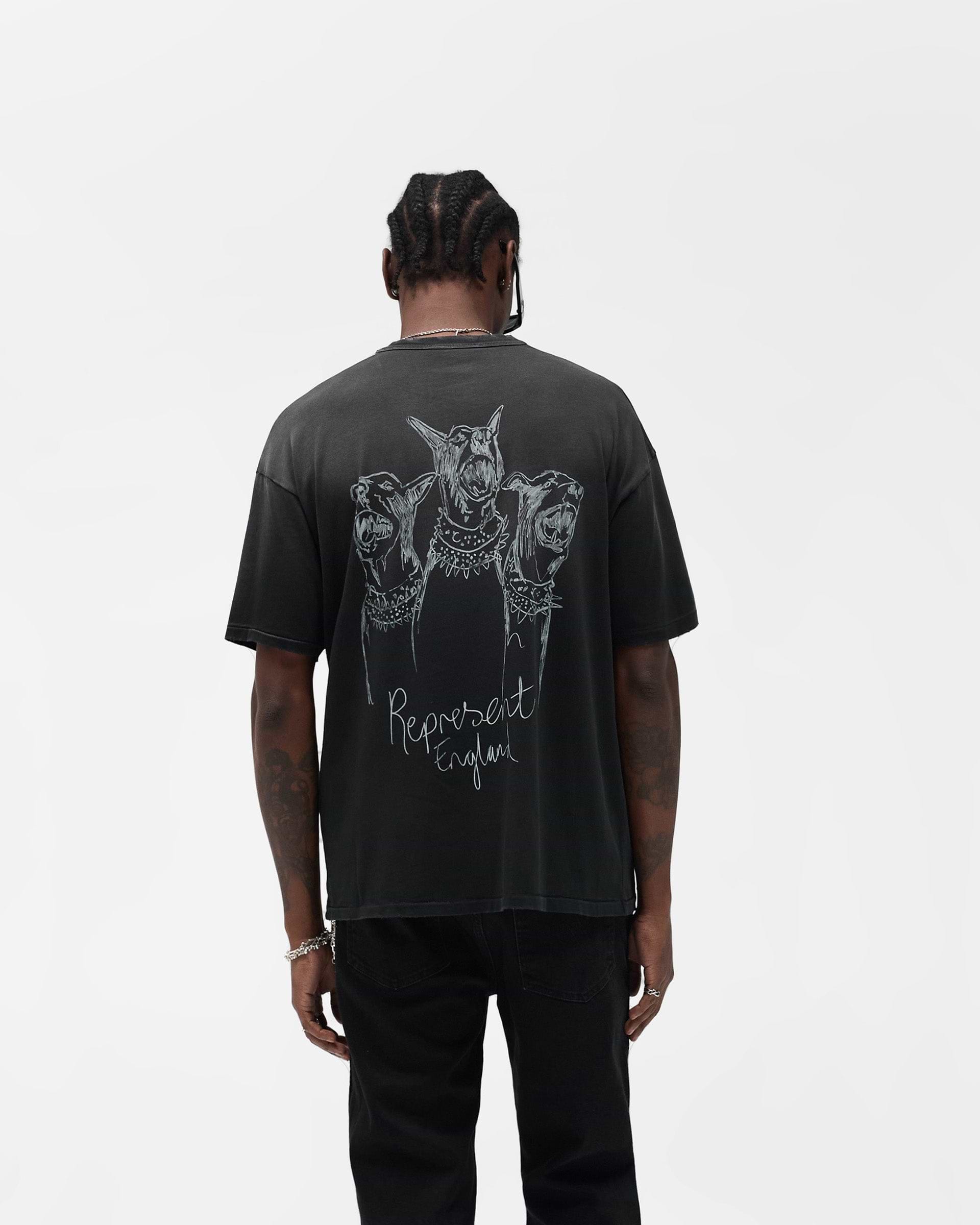 Hand Drawn Thoroughbred T-Shirt - Aged Black