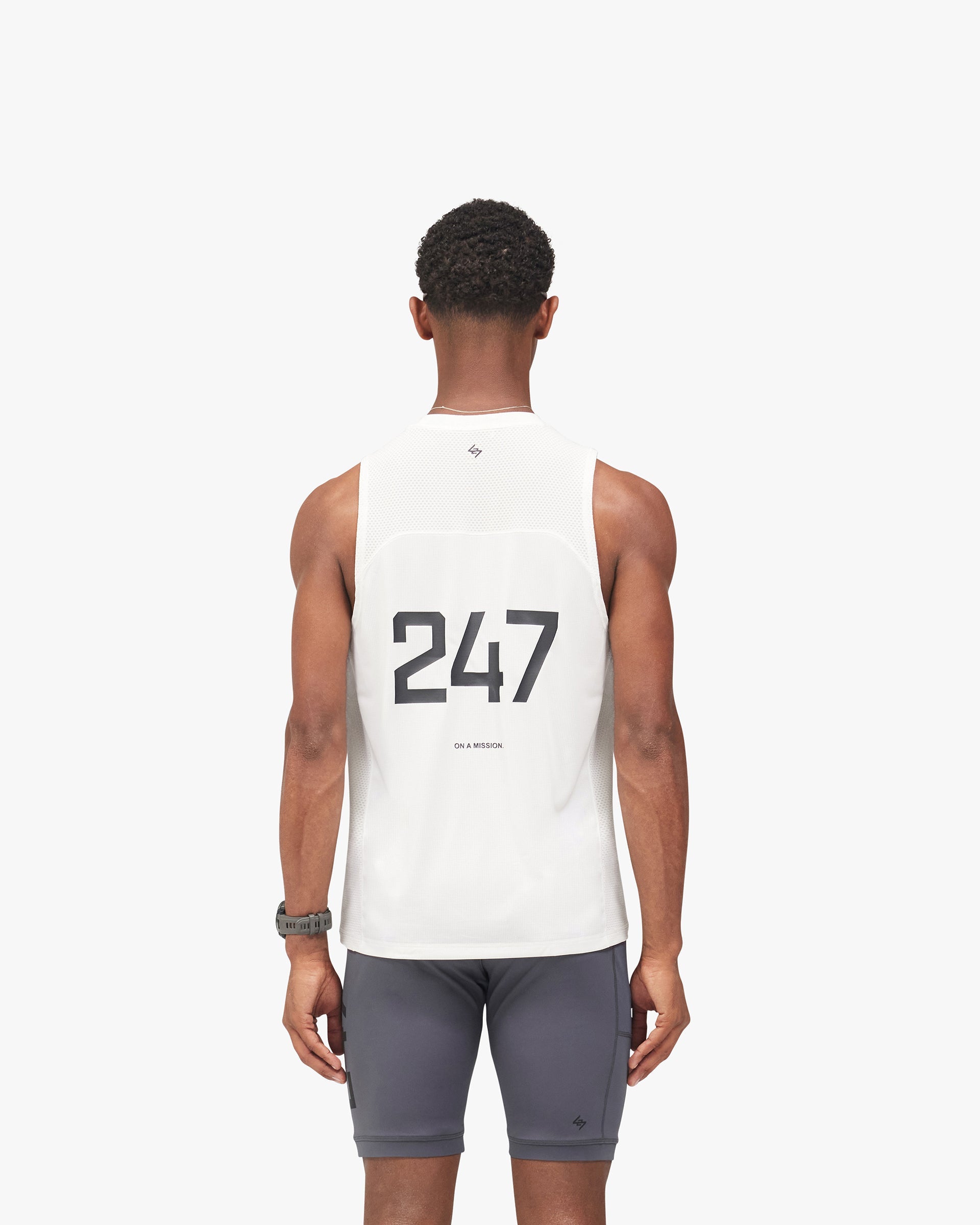 247 Numbers Vest - Flat White
