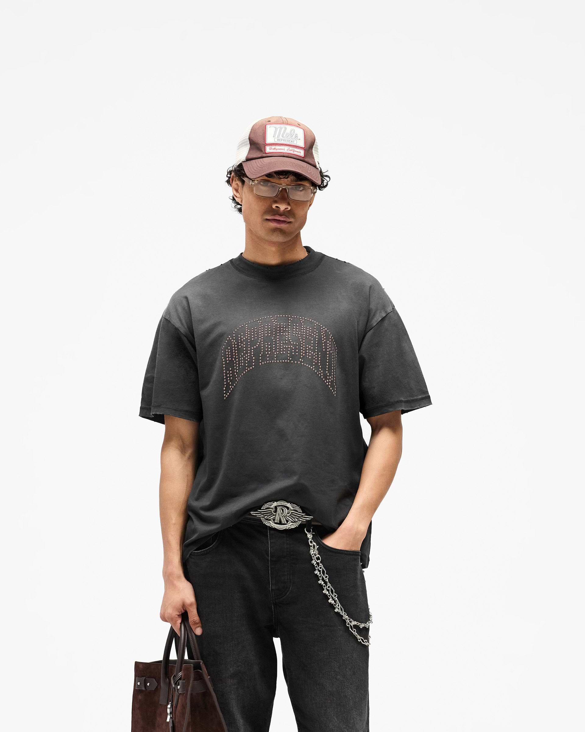 Embellished Represent T-Shirt - Stained Black