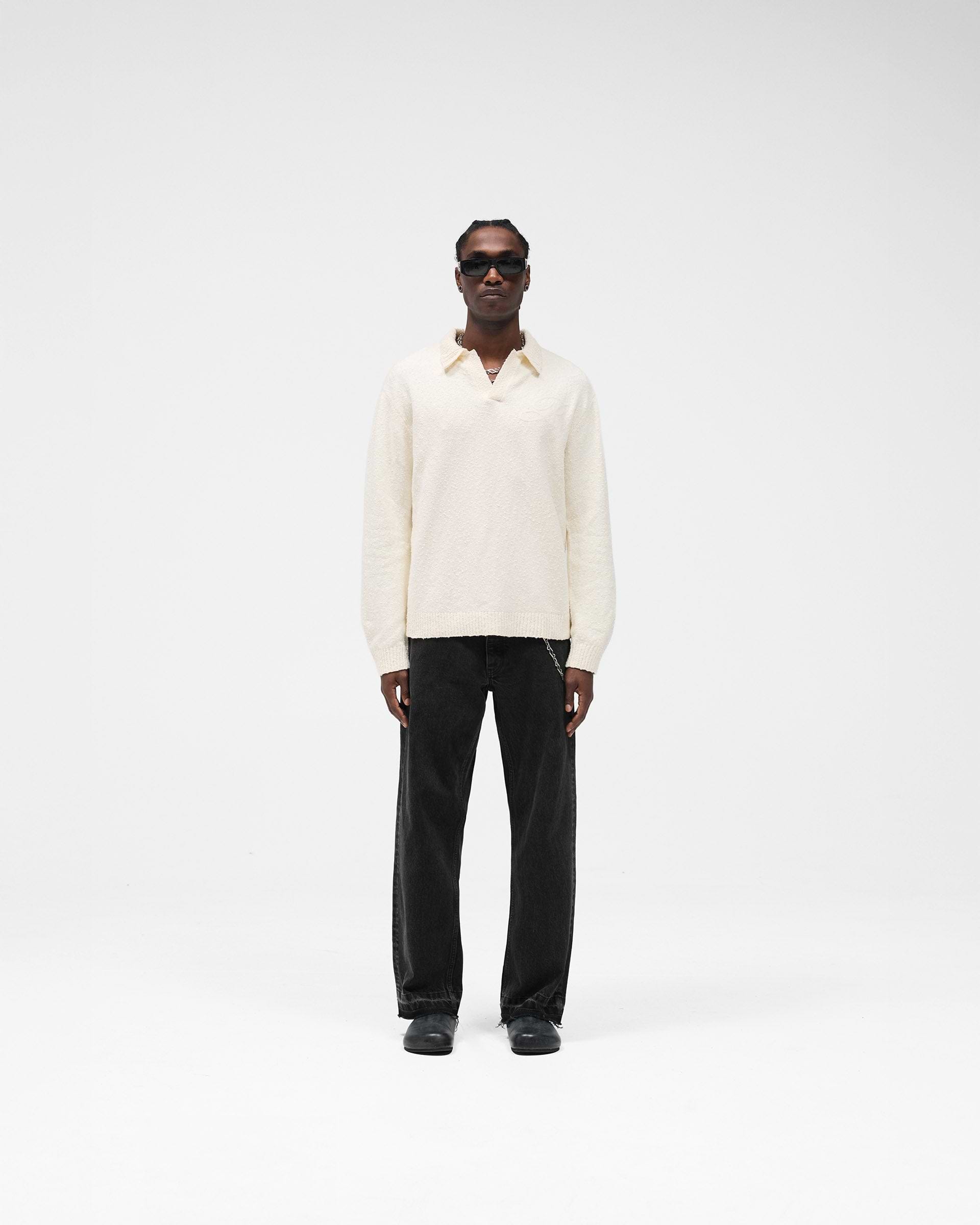 Knitted Polo - Aged White