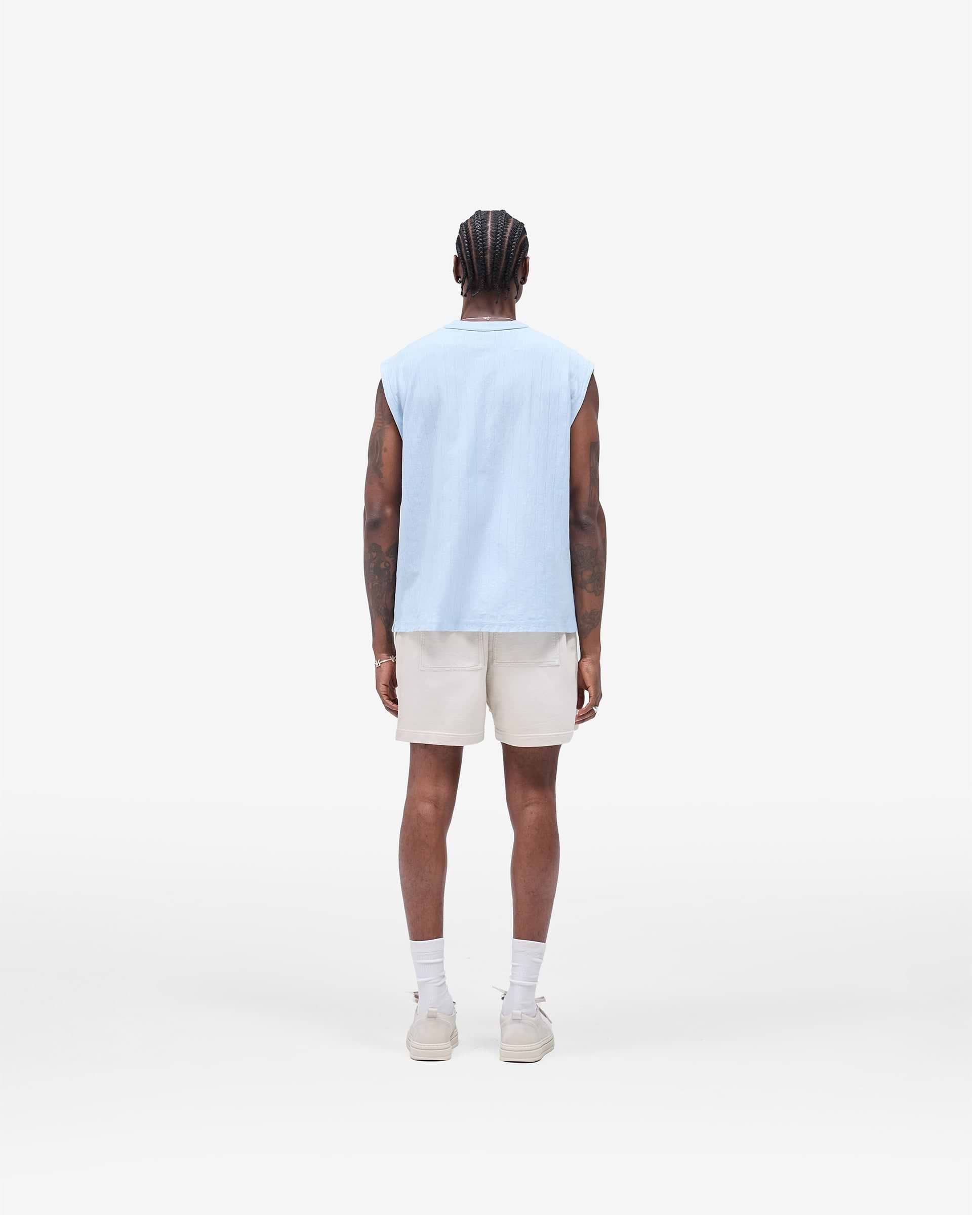 Slub Script Tank - Eisblau