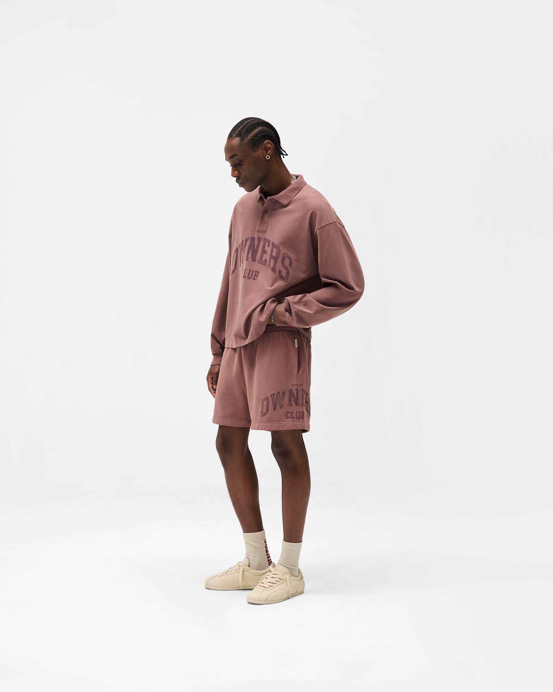 Represent Owners Club Rugby Polo - Smoked Rose