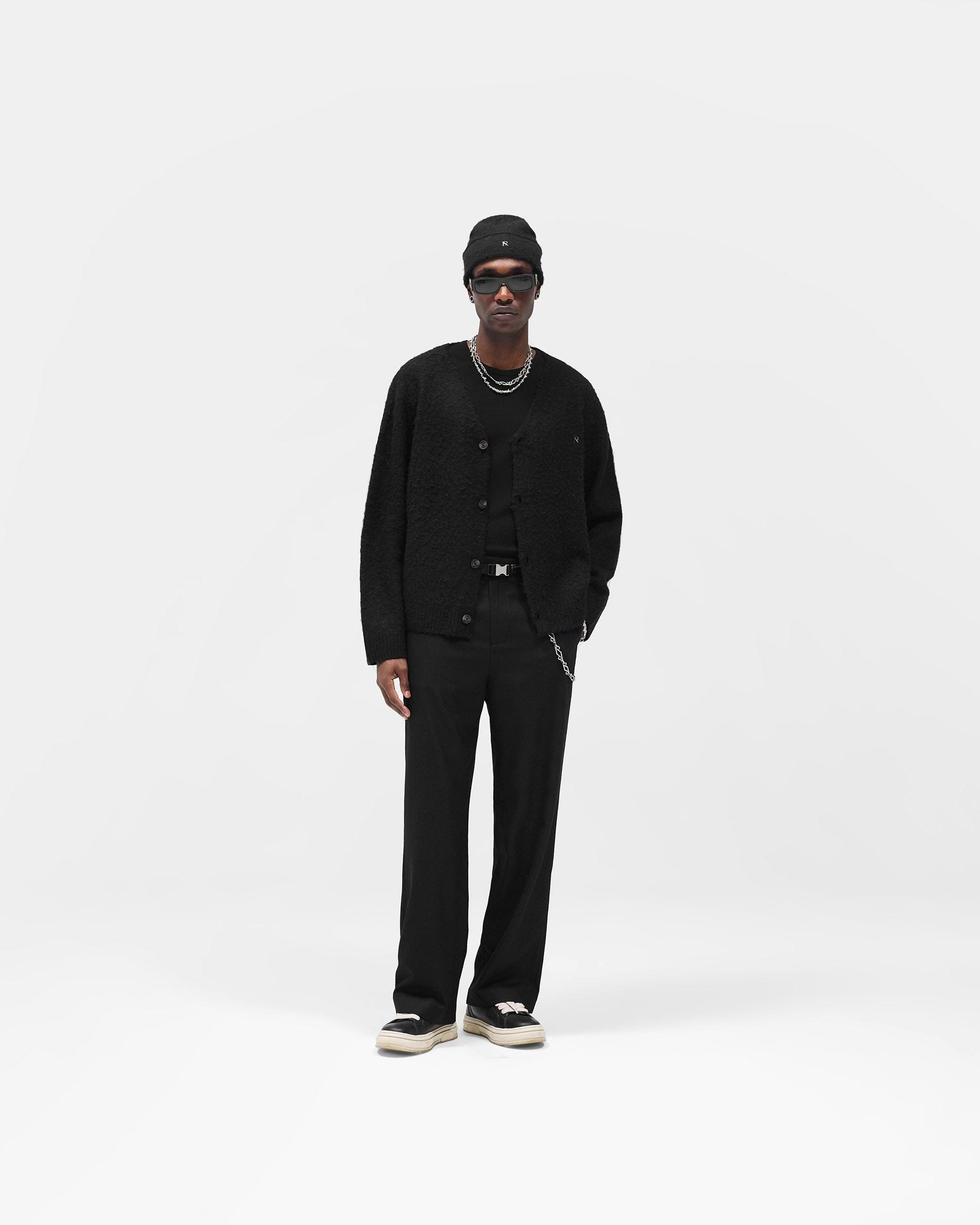 Textured Knit Cardigan - Jet Black