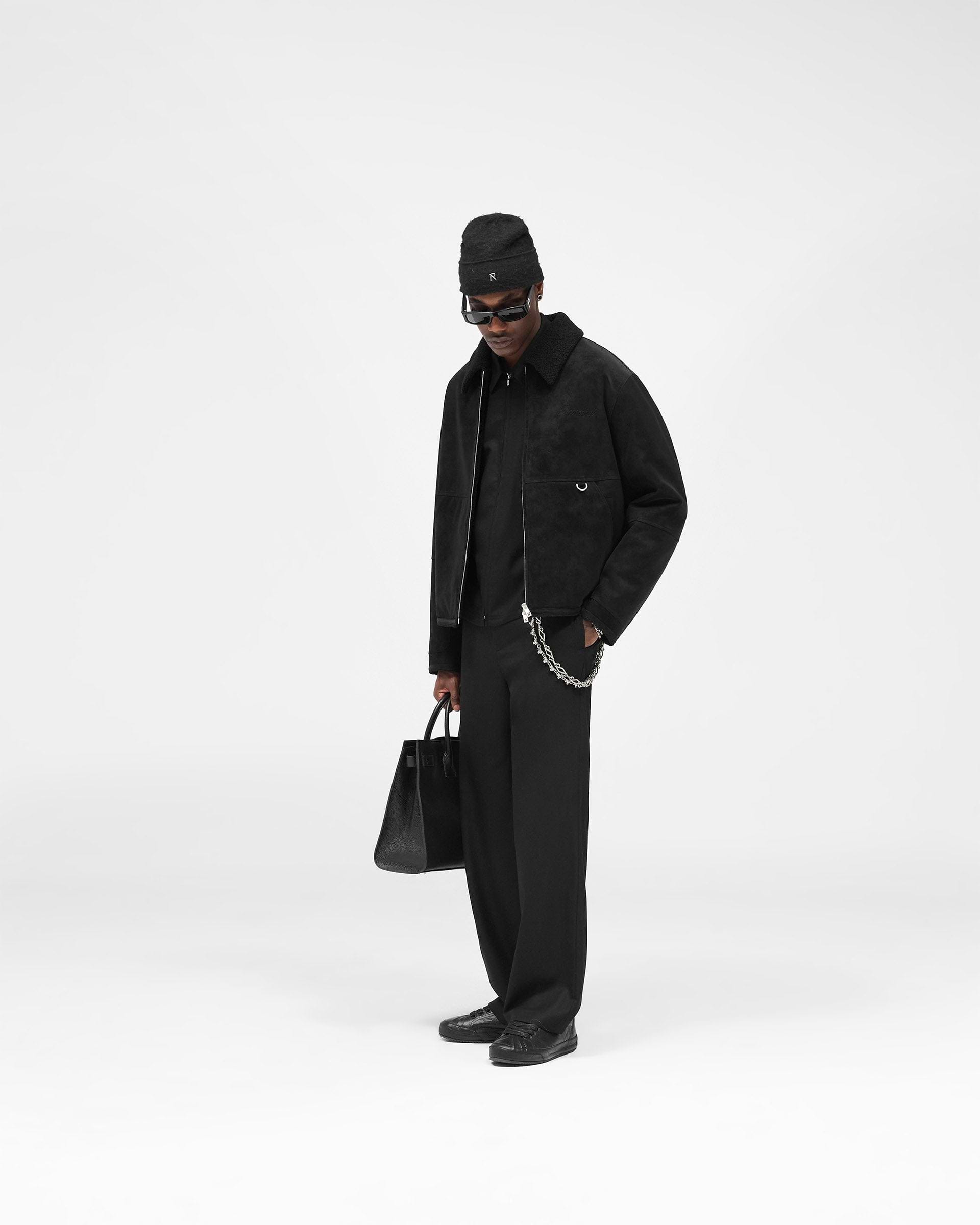 Faux Shearling Jacket - Jet Black