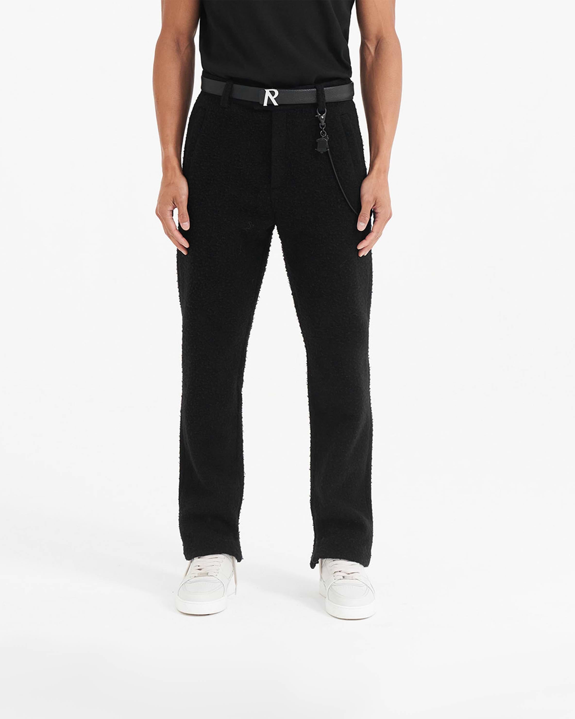 Textured Wool Tailored Pant - Schwarz