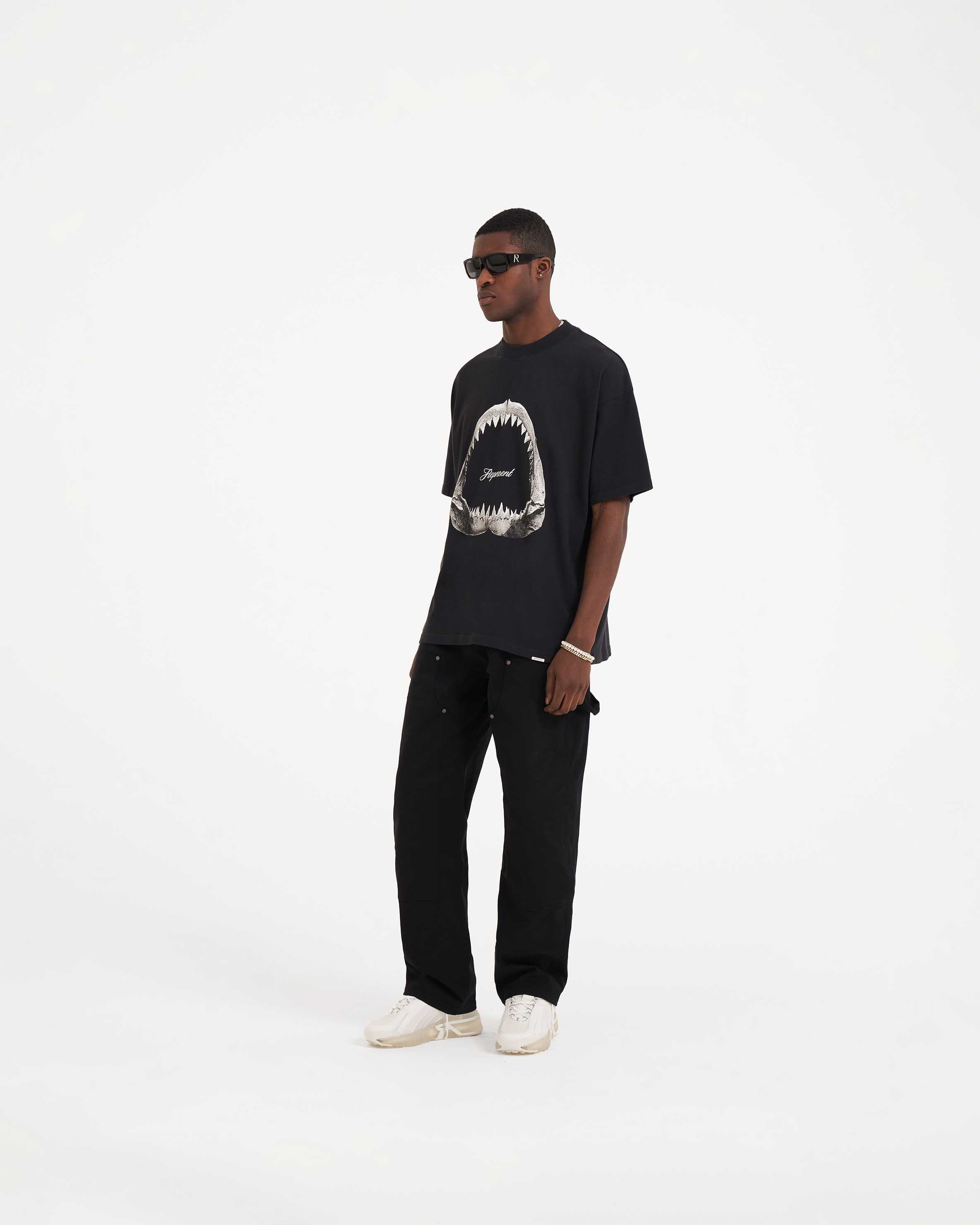T-Shirt Shark Jaws - Noir Cassé