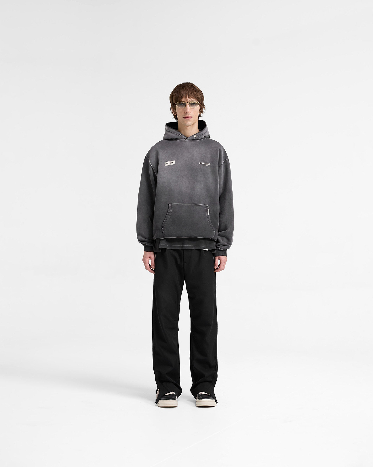 Represent X Oasis Owners Club Hoodie | Stained Black | REPRESENT