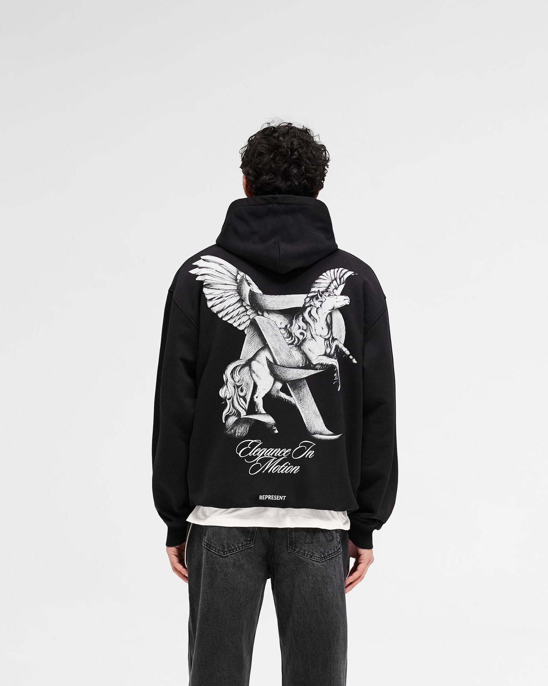Elegance In Motion Hoodie - Jet Black