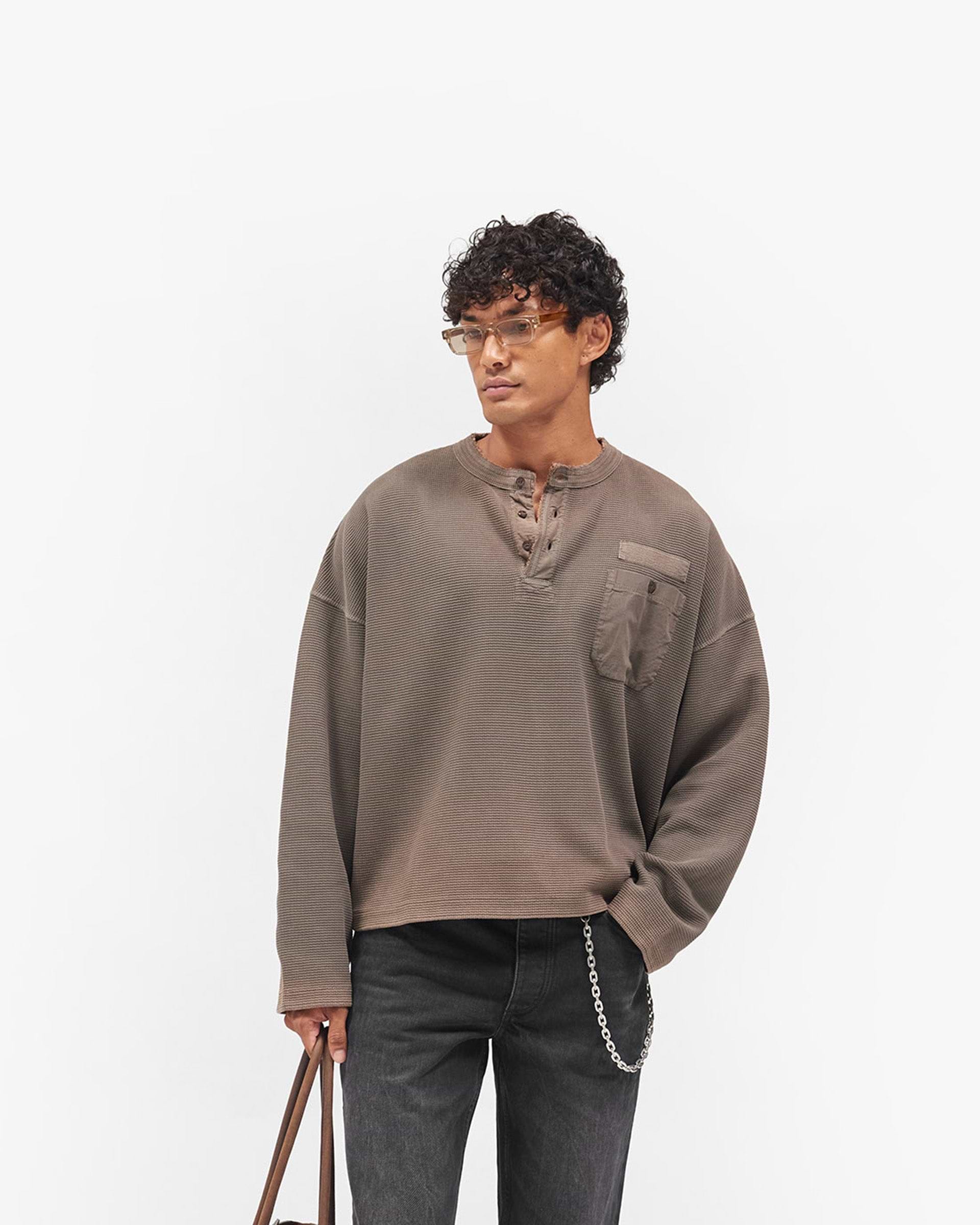 Heavyweight Henley Sweater - Vintage Falcon