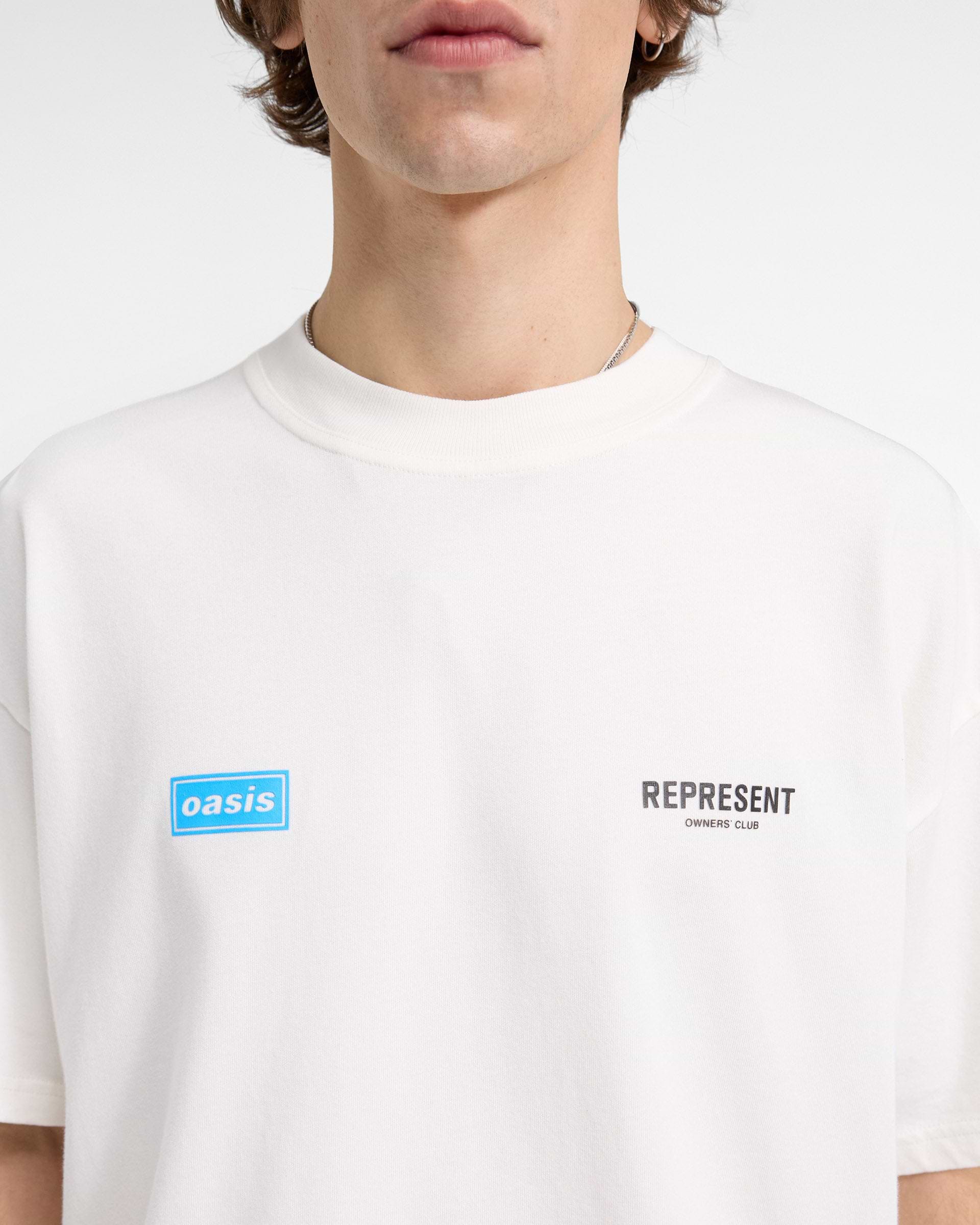 Represent X Oasis Owners Club T-Shirt | Flat White | REPRESENT