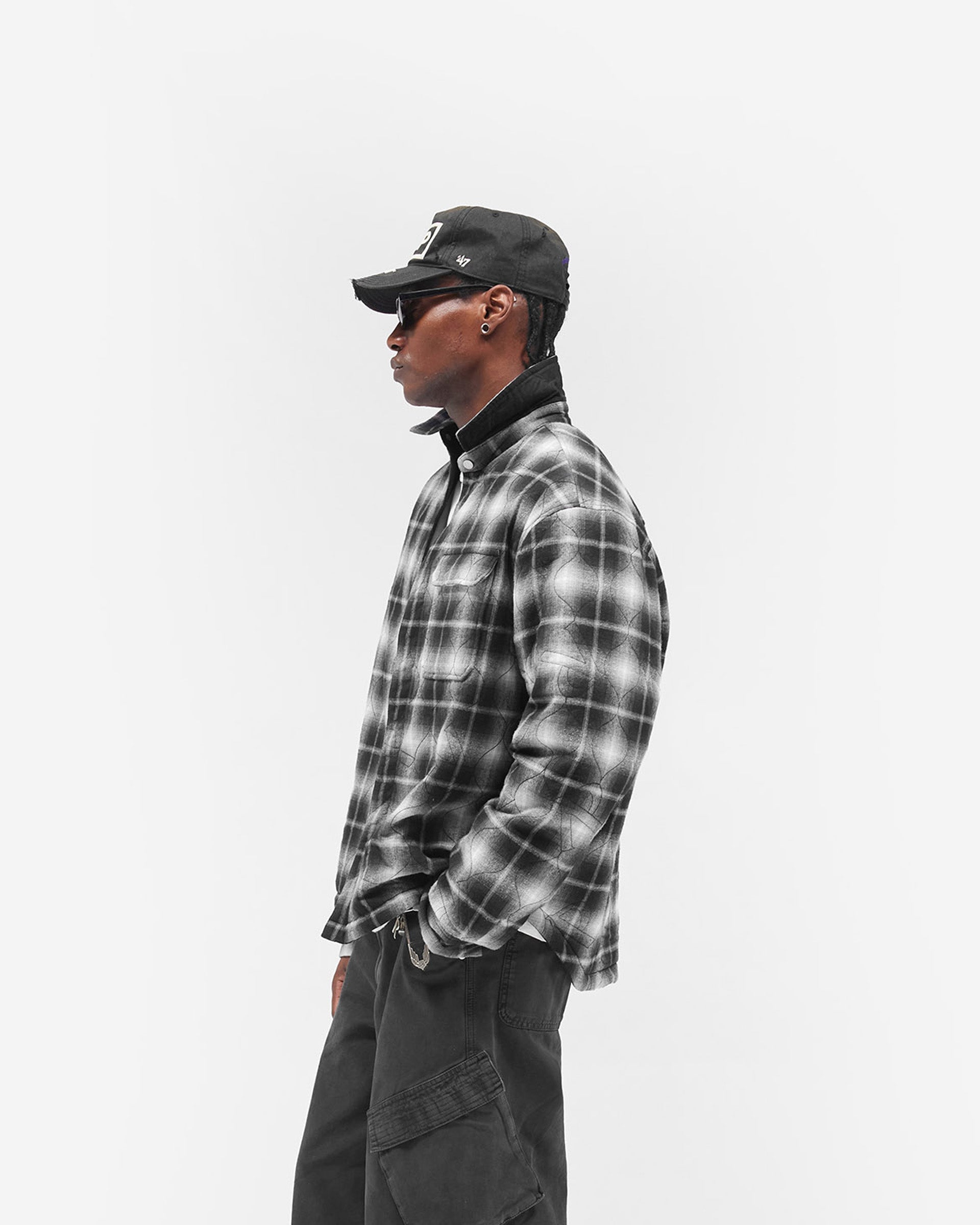 Logo Quilted Shirt - Black