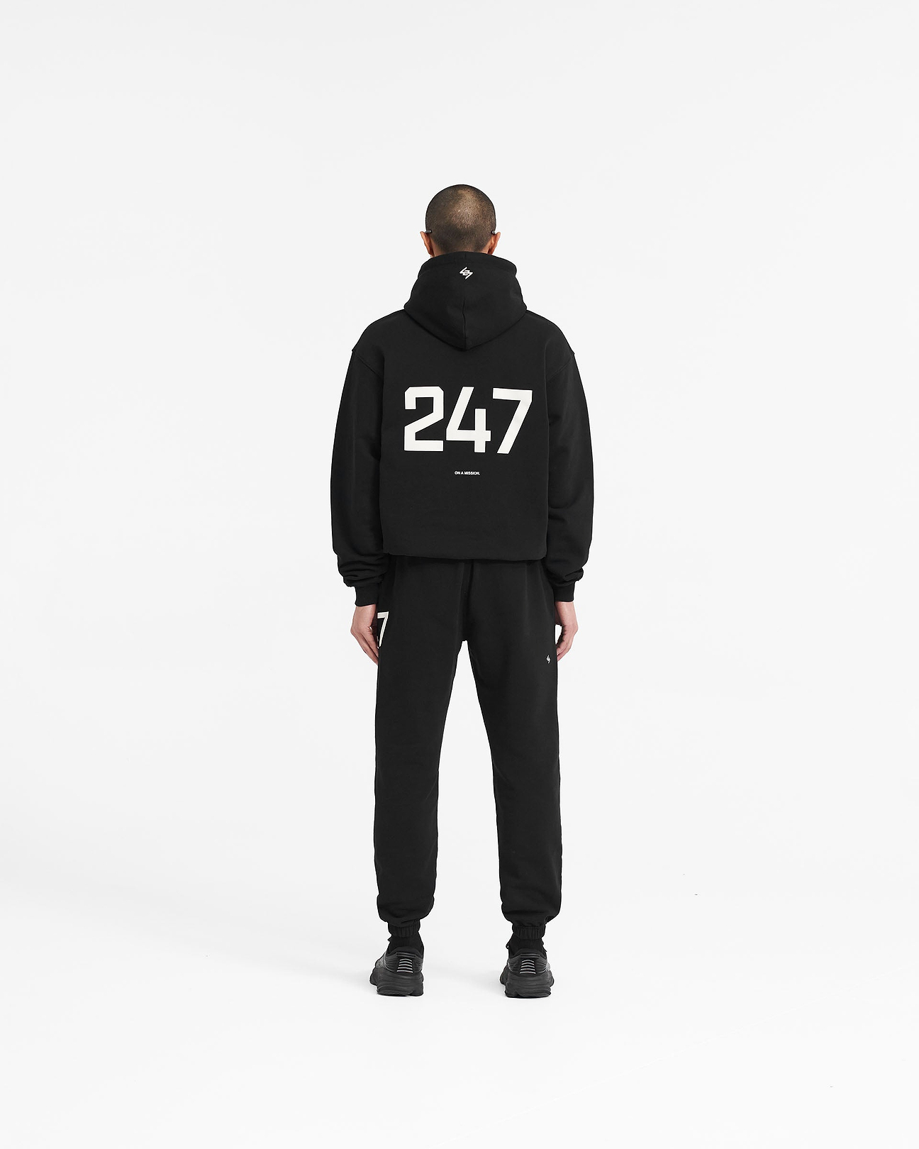 Black Oversized Gym Hoodie | 247 | REPRESENT