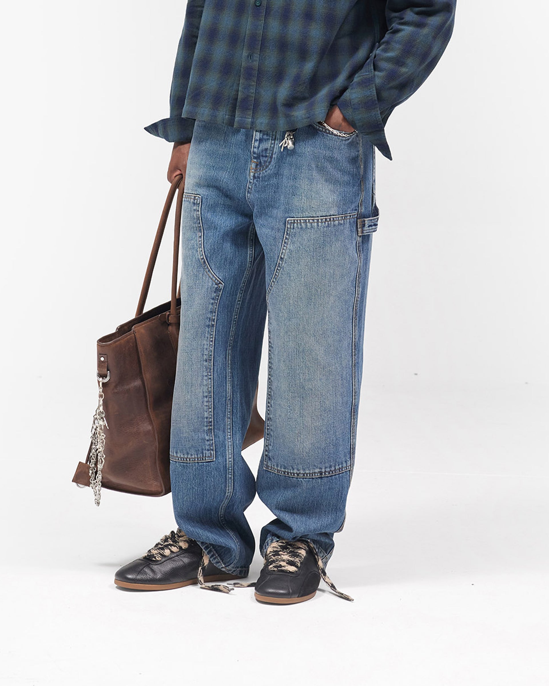 R2 Carpenter Panel Denim - Rinse Blue