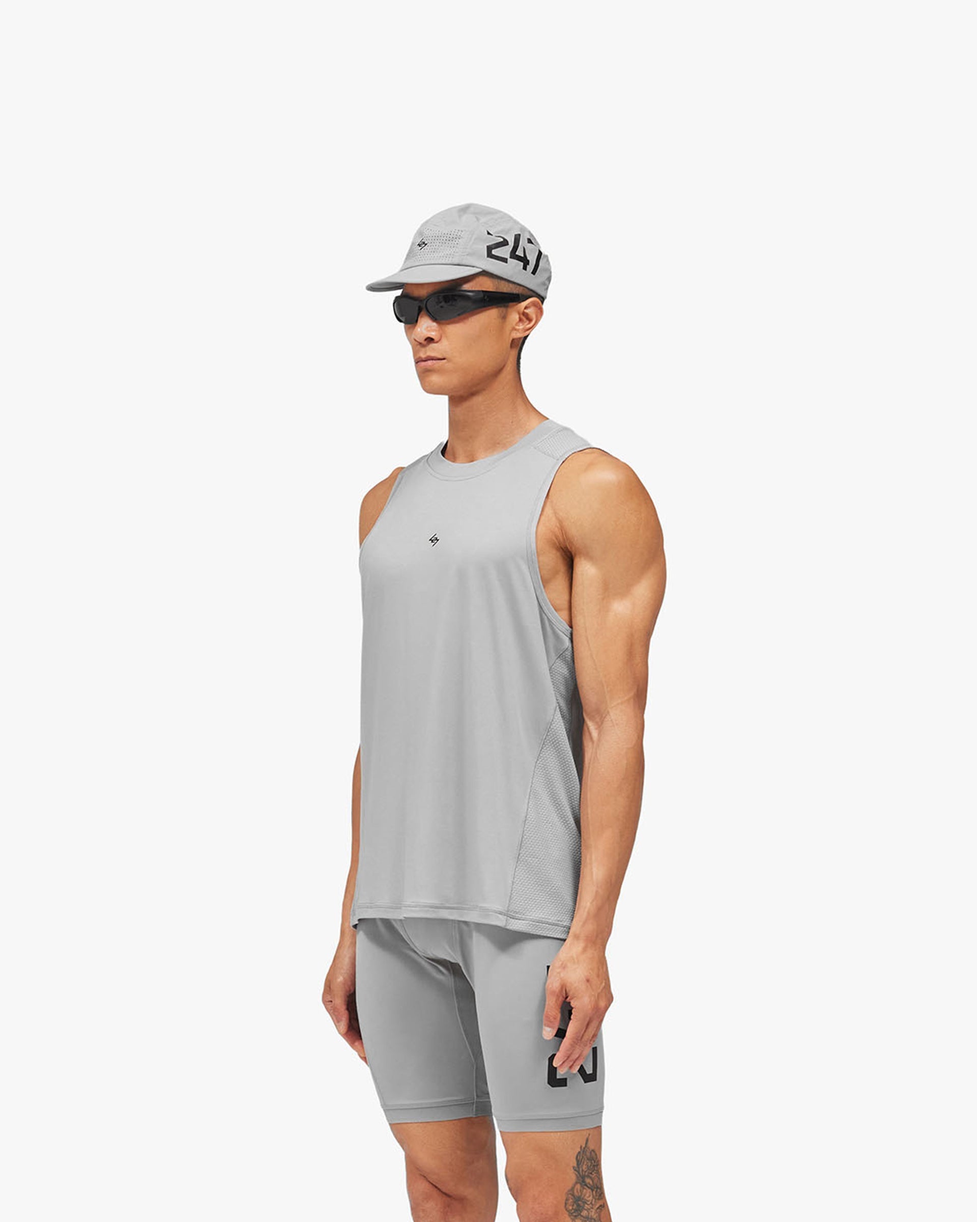 247 Numbers Vest - Ash Grey